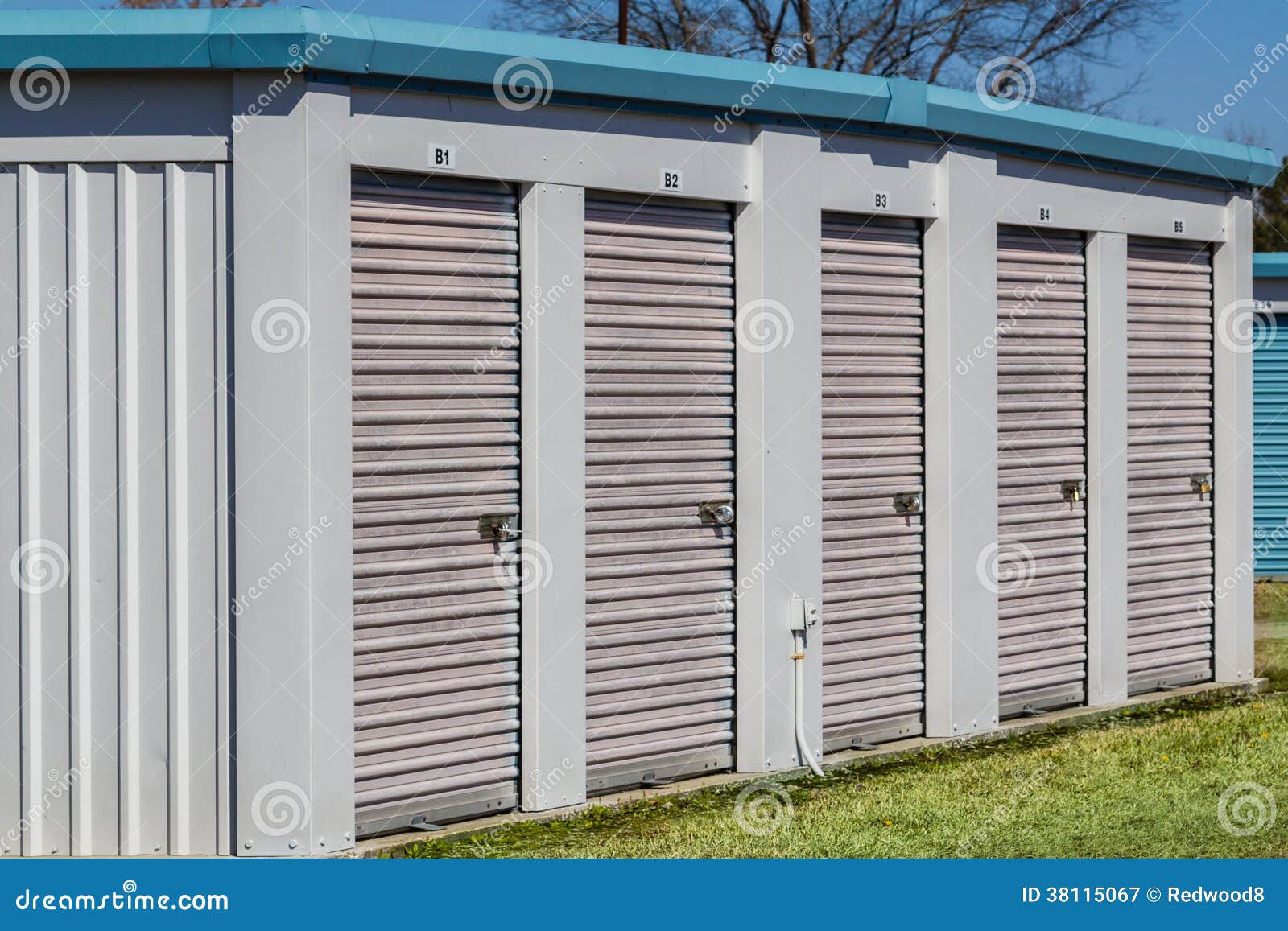 Small Self Storage Building Units Royalty Free Stock Photography 