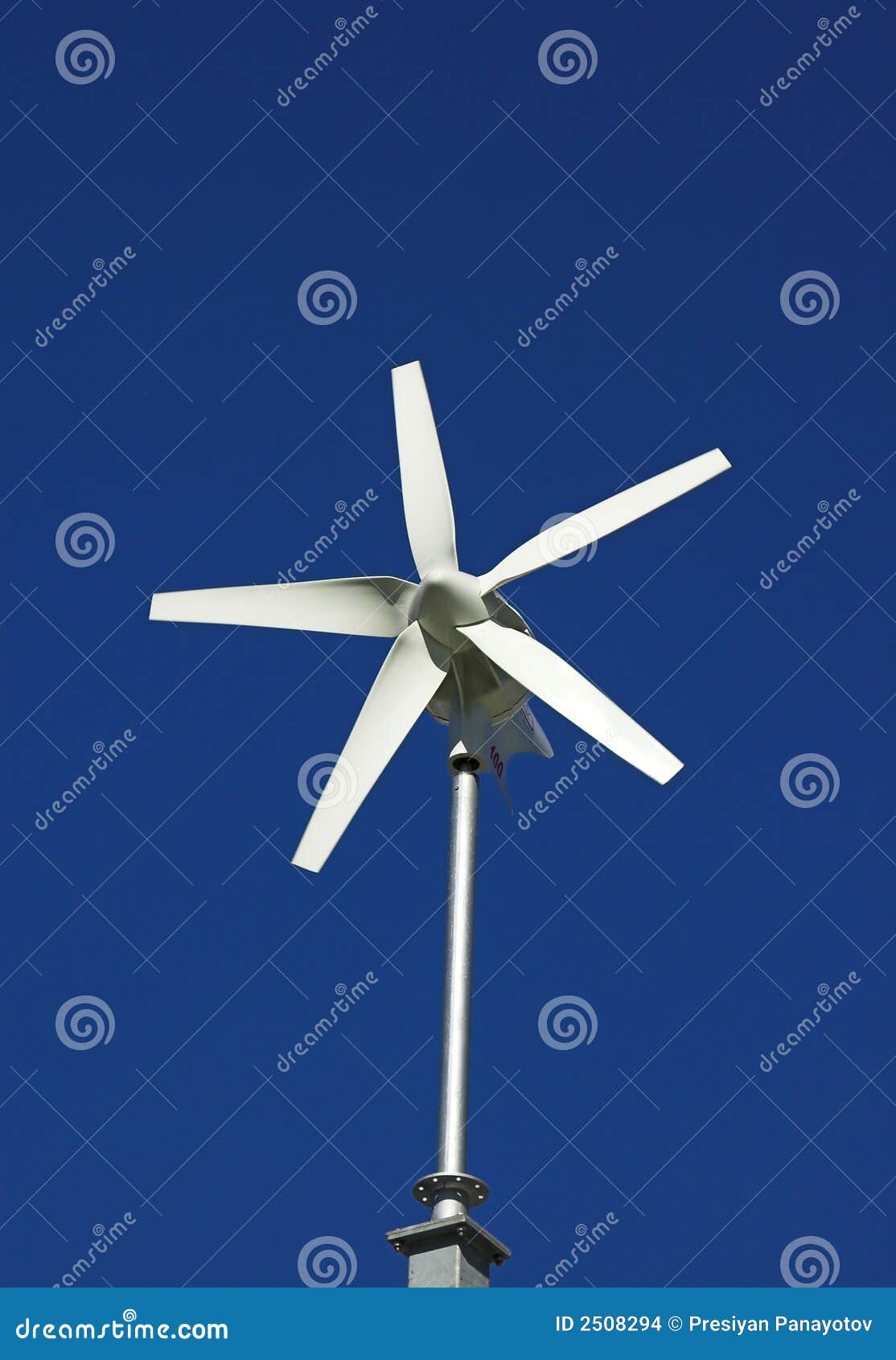 Small wind turbine generating alternative green energy.