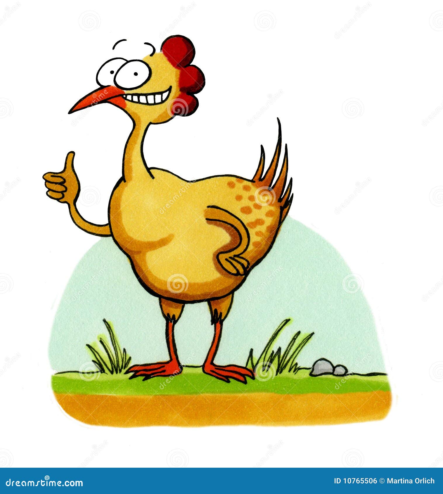 Smiling Chicken Funny Cartoon Royalty Free Stock Image - Image: 10765506