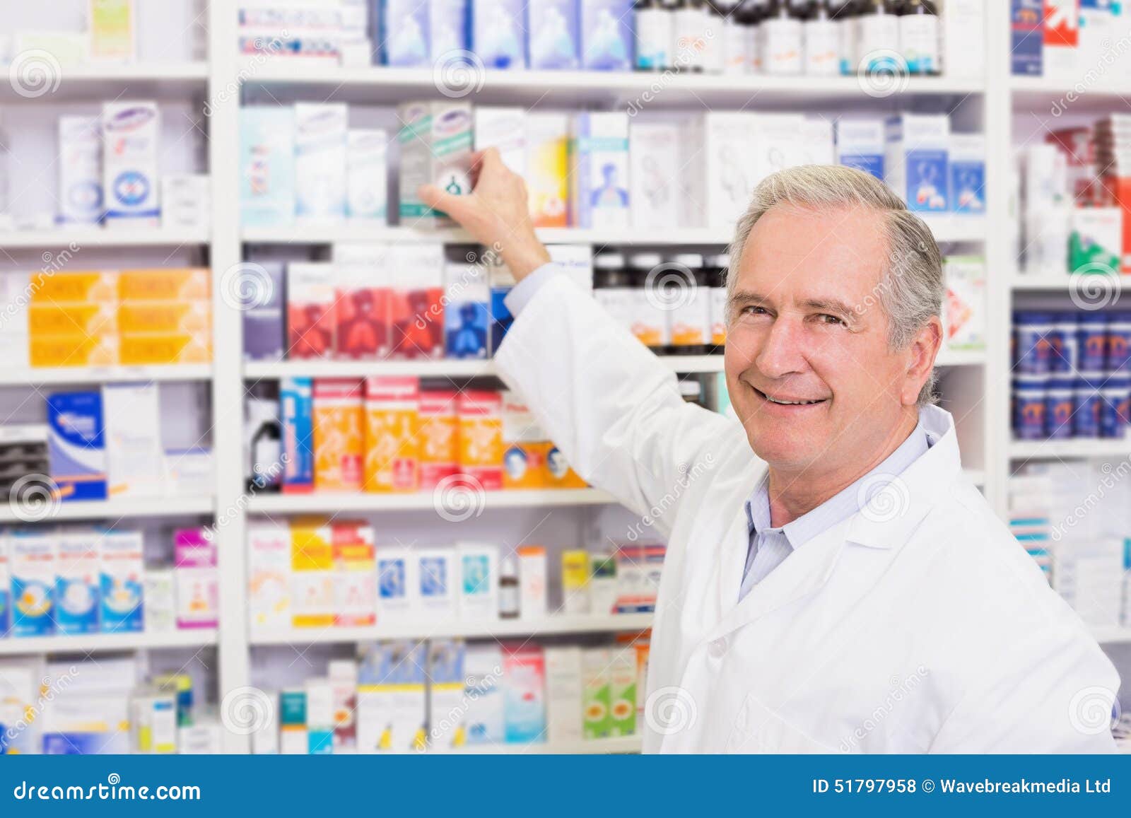  Pharmacist Taking Medicine From Shelf Stock Photo - Image: 51797958