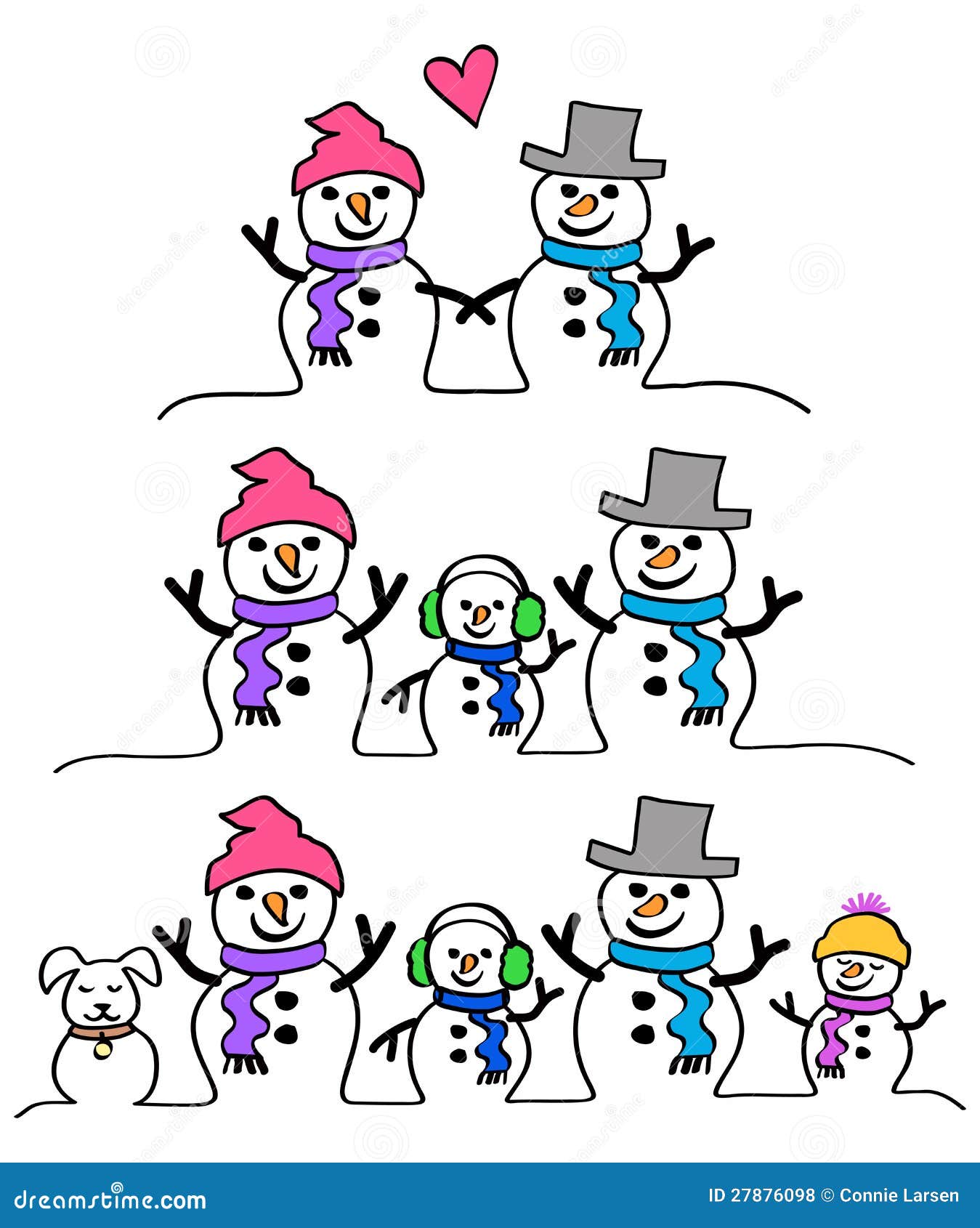 Snowman Family Clipart