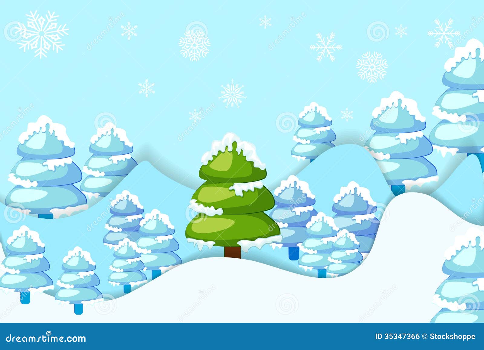 Snowy Pine Tree Vector