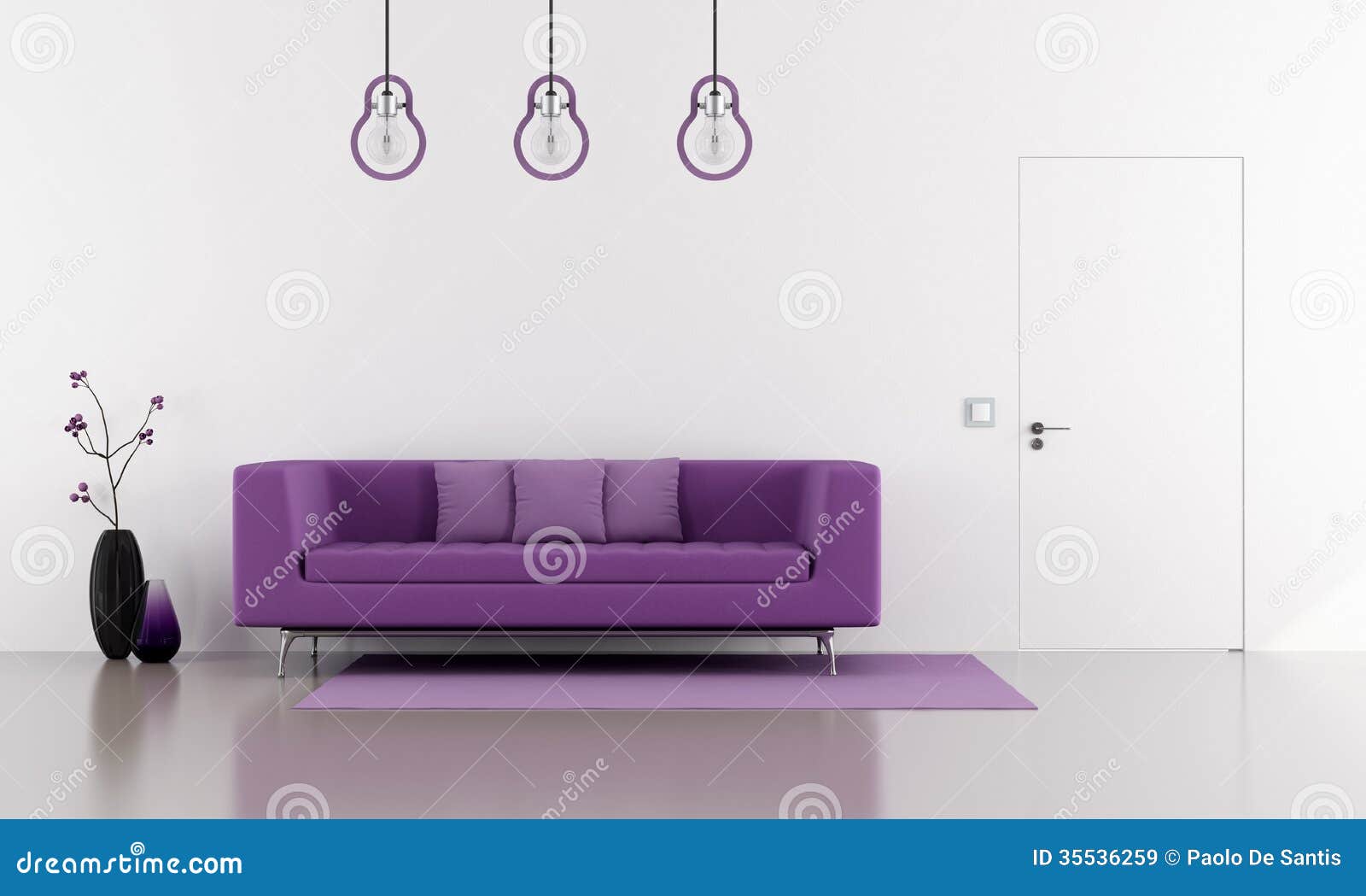 Sala De Estar Sofa Roxo ~ Imagens de Stock Royalty Free Sofá roxo em uma sala de estar branca Sala De Estar Sofa Roxo ~ Imagens de Stock Royalty Free Sofá roxo em uma sala de estar branca