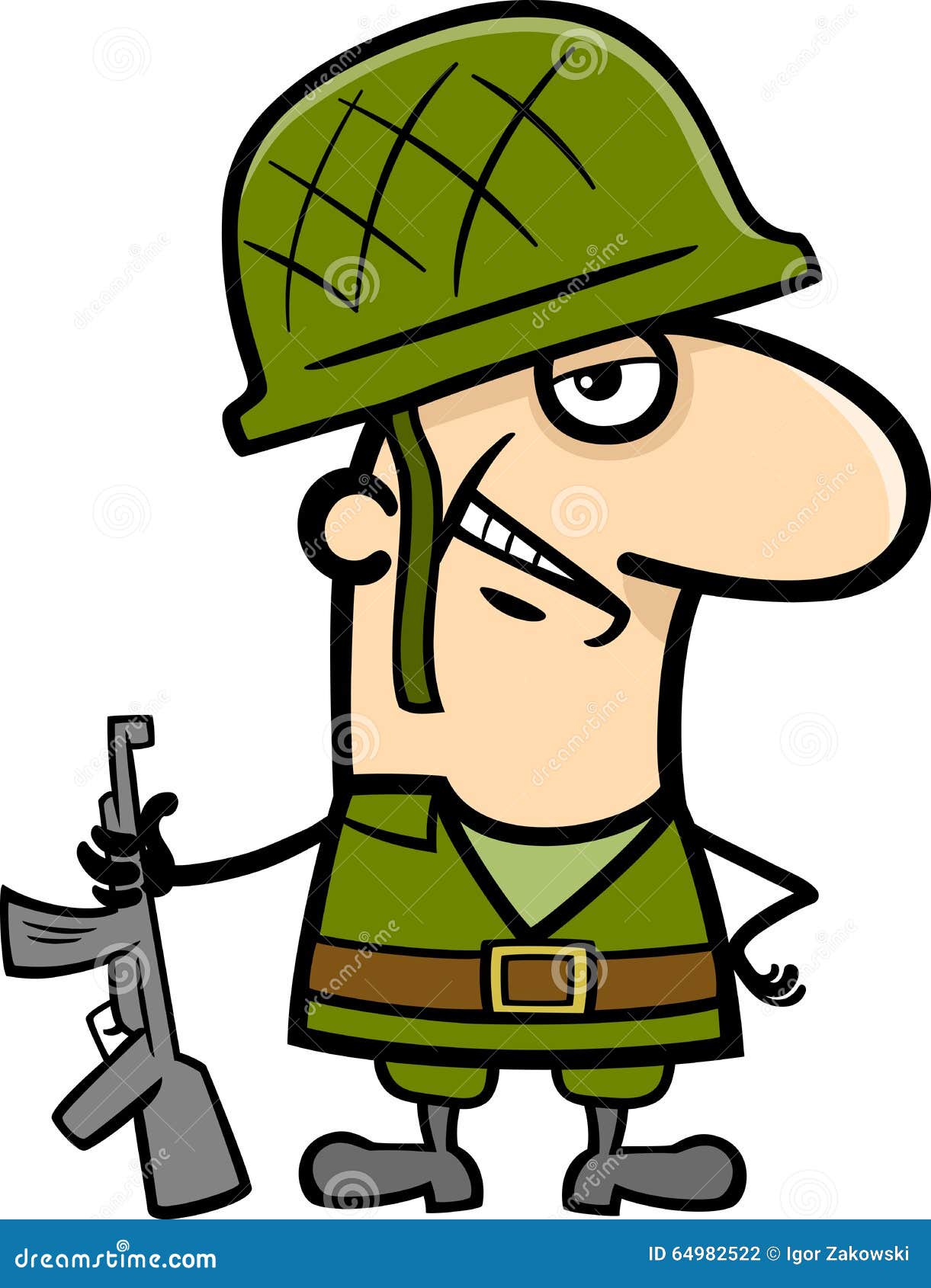 Soldier Cartoon Illustration Stock Vector - Image: 64982522