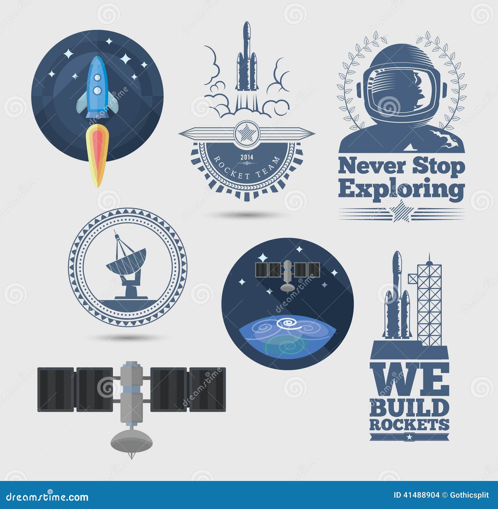 Space Design Elements Stock Vector - Image: 41488904