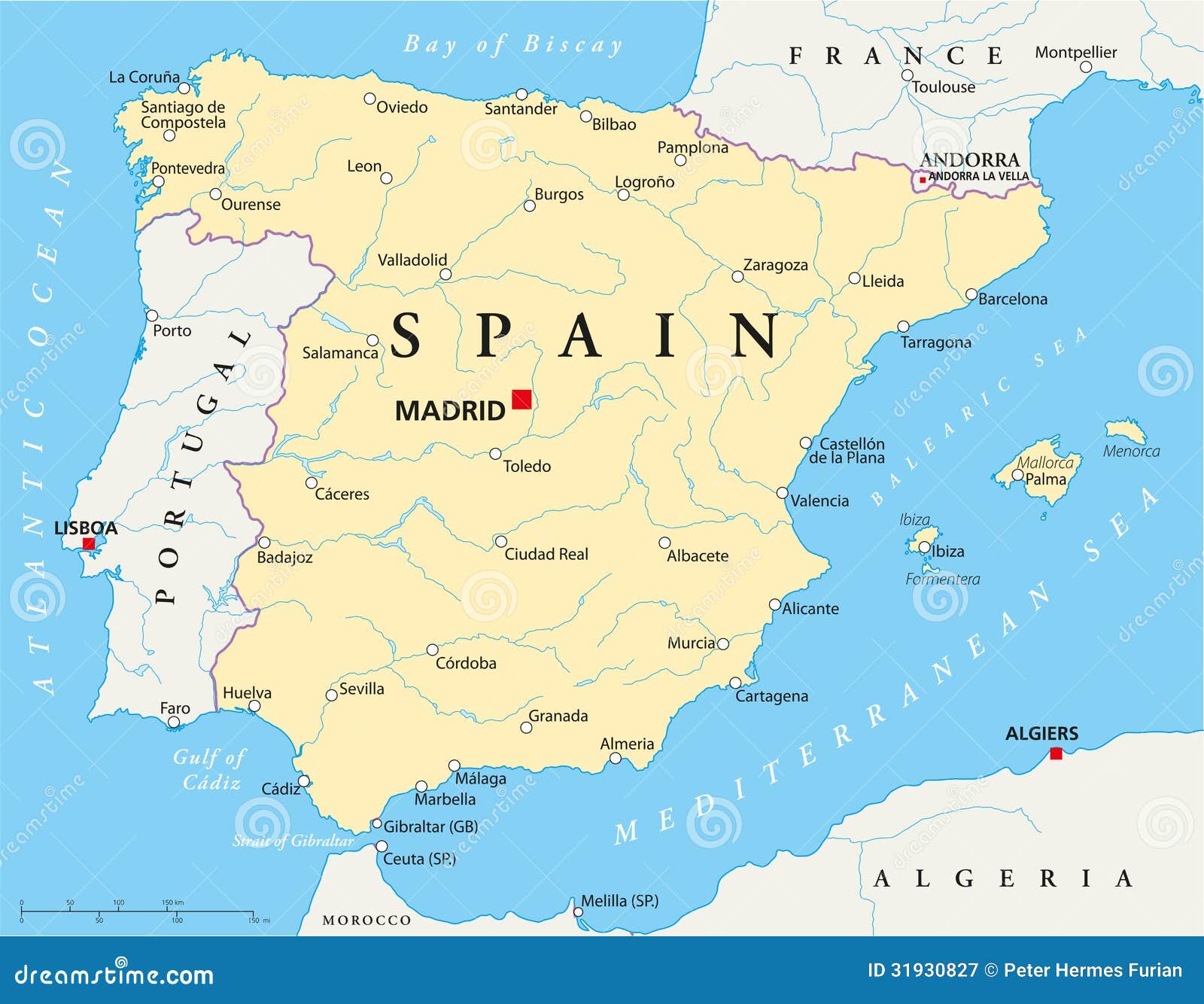 cities in spain map