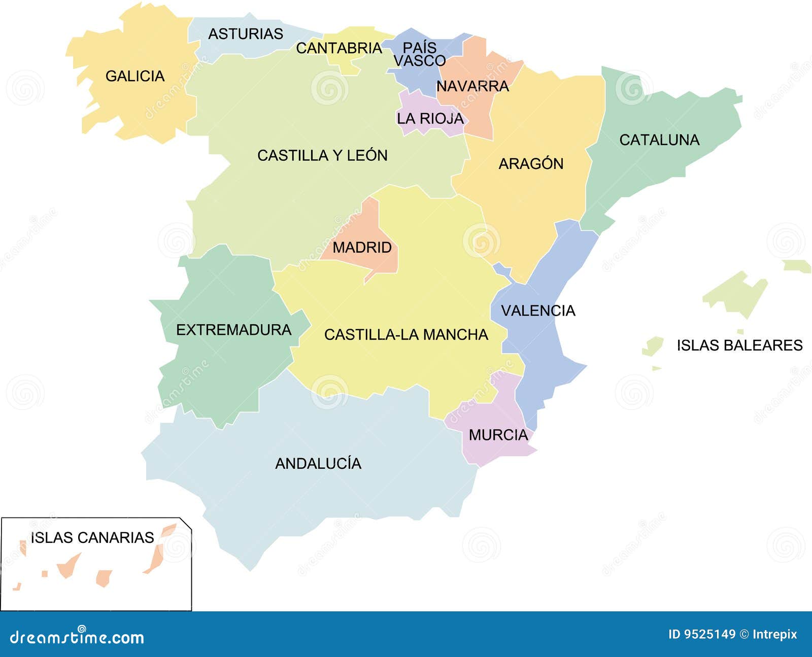 map of spain regions