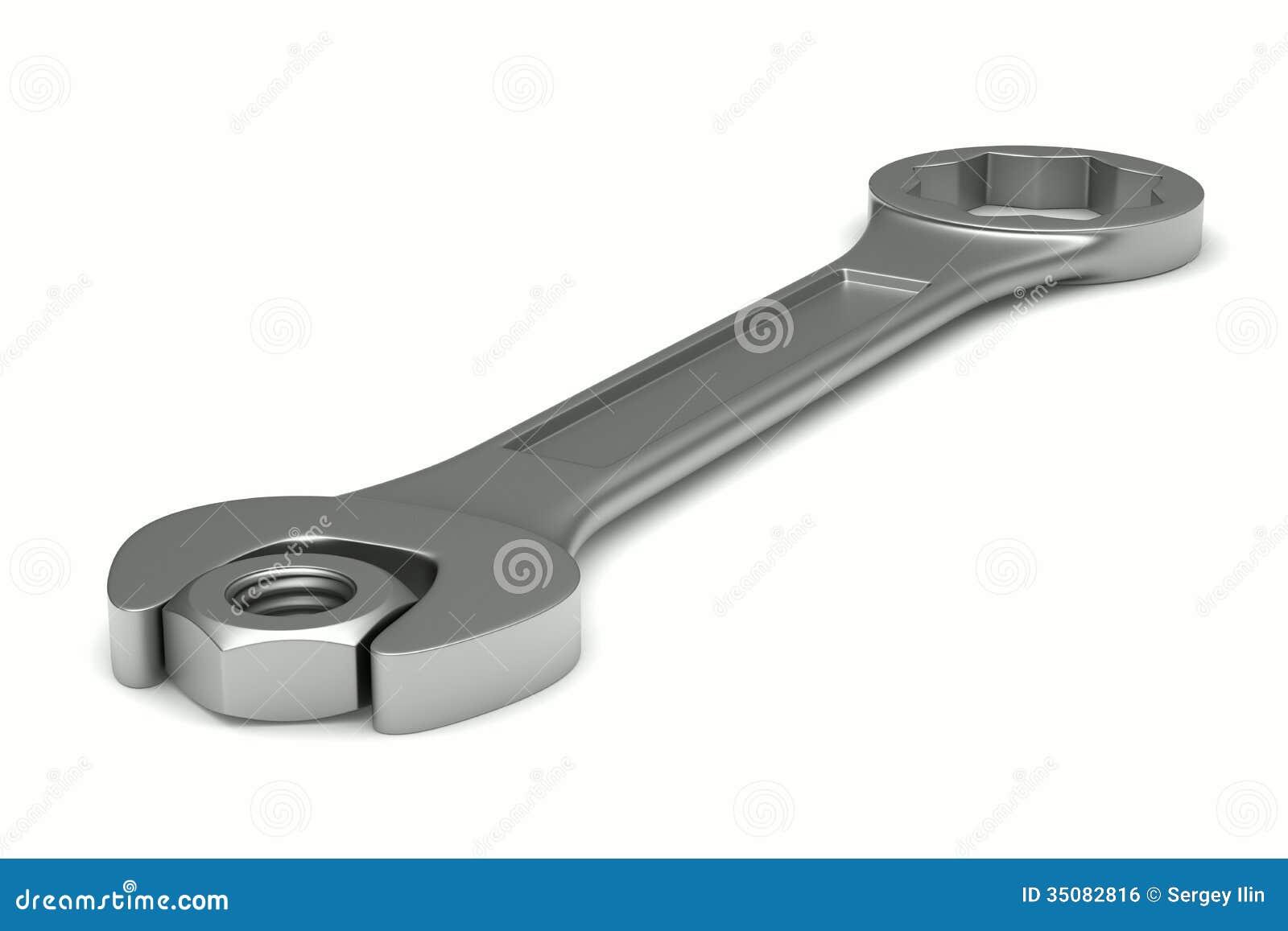 Spanner And Nut On White Background Royalty Free Stock Image Image