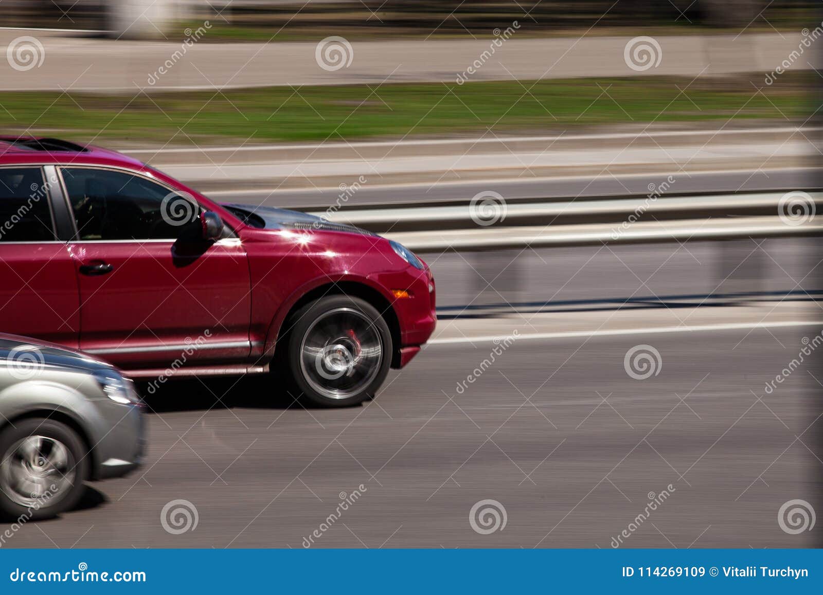 Luxury Car Red Porsche Cayenne Speeding On Empty Highway Editorial Stock Image Image Of 115362 Hot Sex Picture