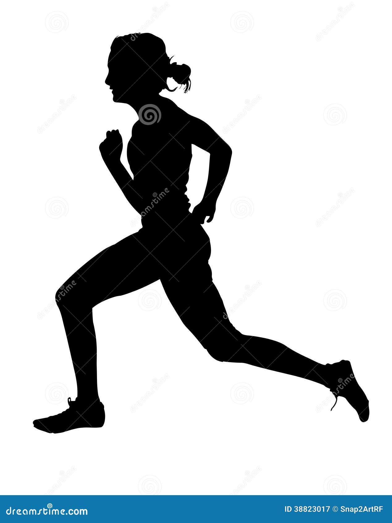 Speeding Female Track Runner Stock Vector - Image: 38823017