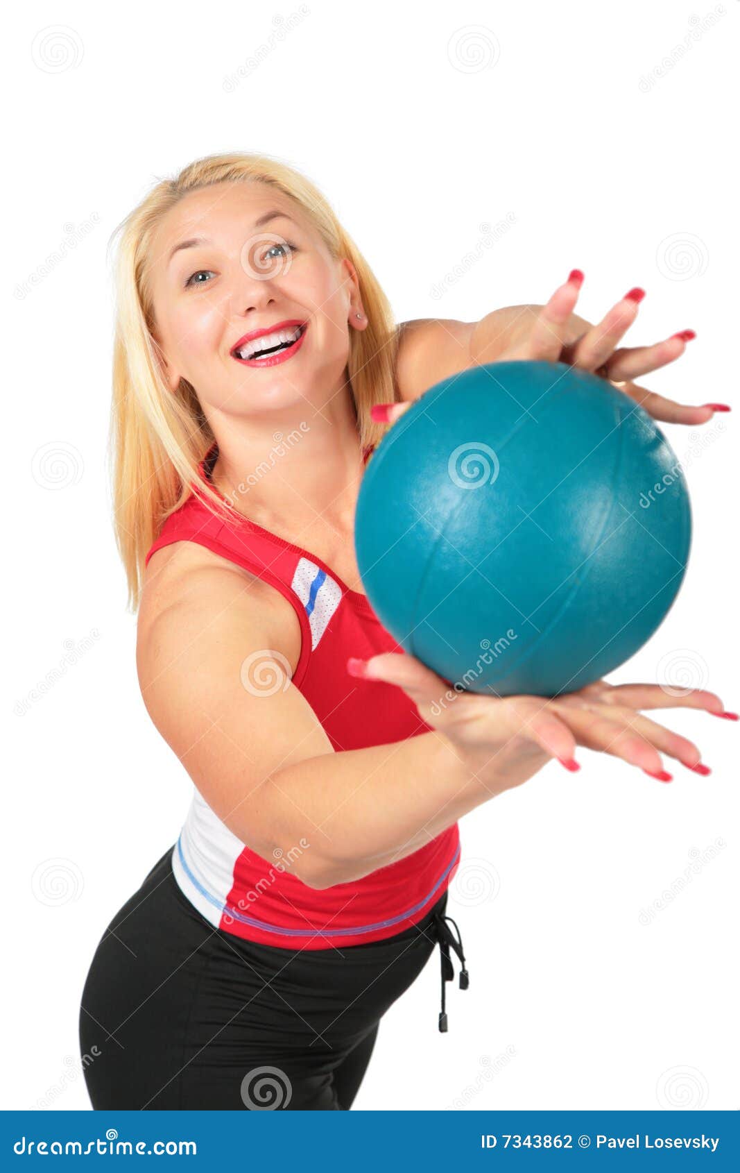 girl with boy kissing naked teen on yoga ball