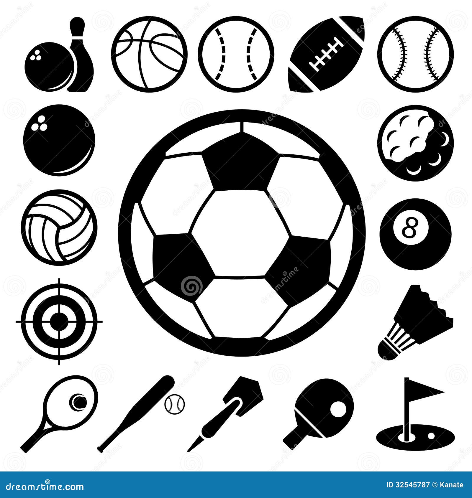 Sports Icons Set. Royalty Free Stock Photography - Image: 32545787