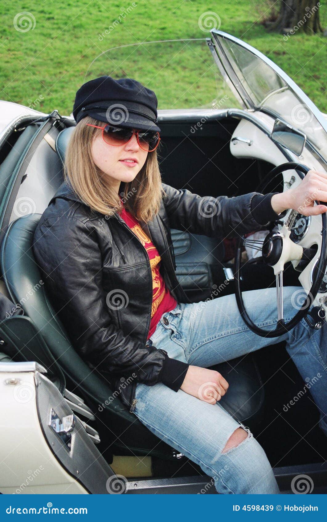 Sporty Blond In Sports Car Royalty Free Stock Images Image 4598439