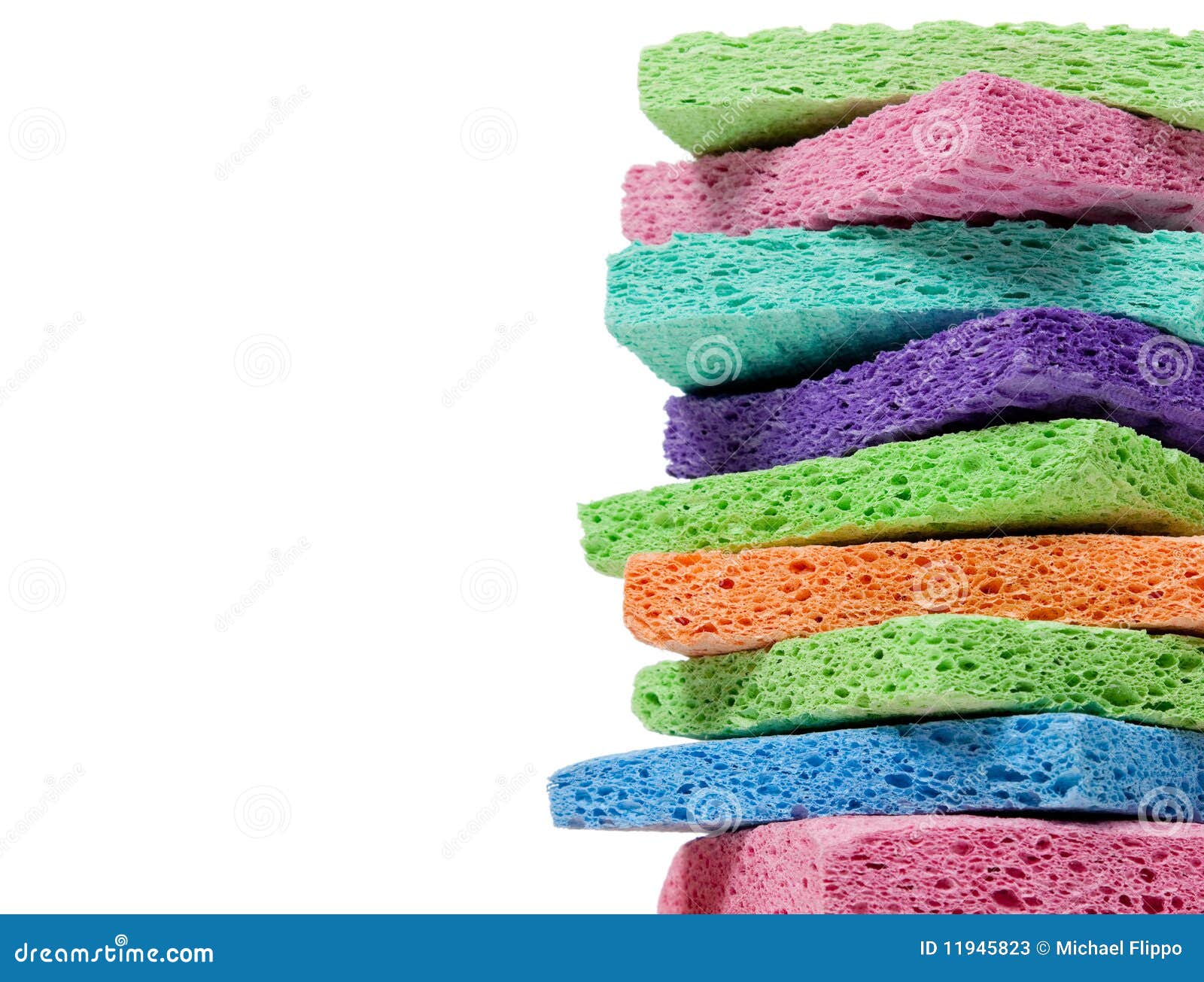 Stack Of Multicolored Sponges On White Stock Photos Image 11945823