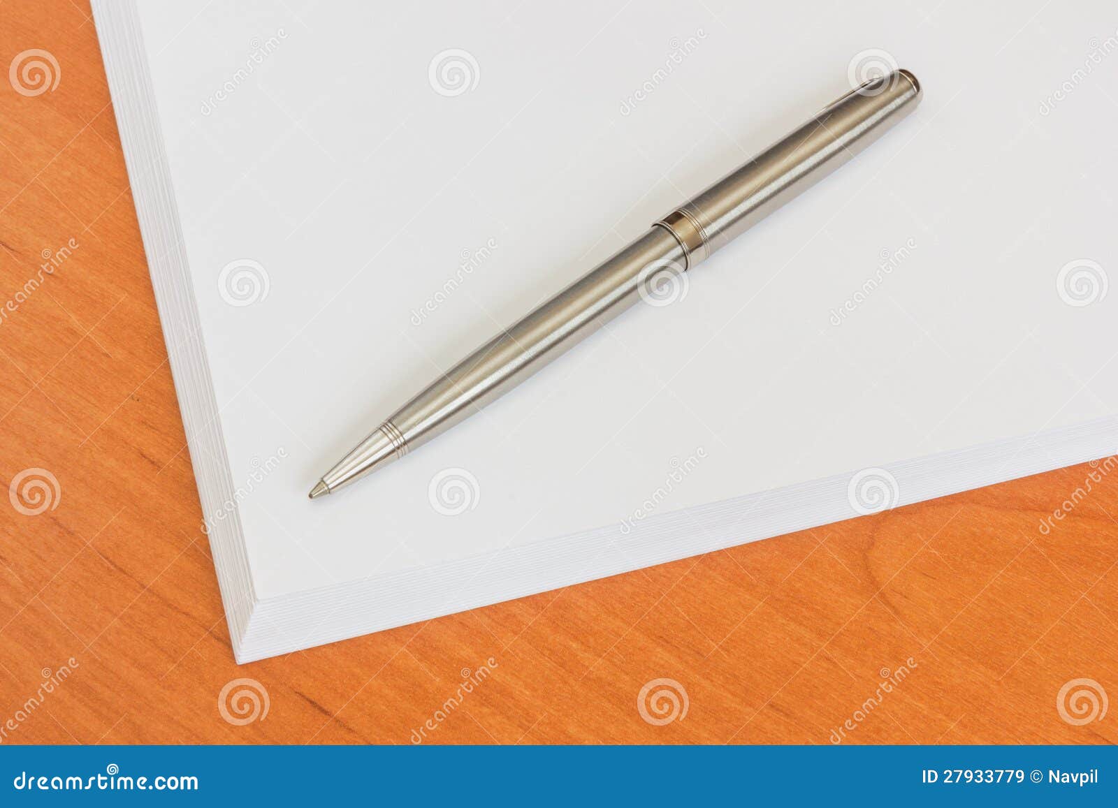 Stack Of Paper And Pen On A Table Royalty Free Stock Images Image