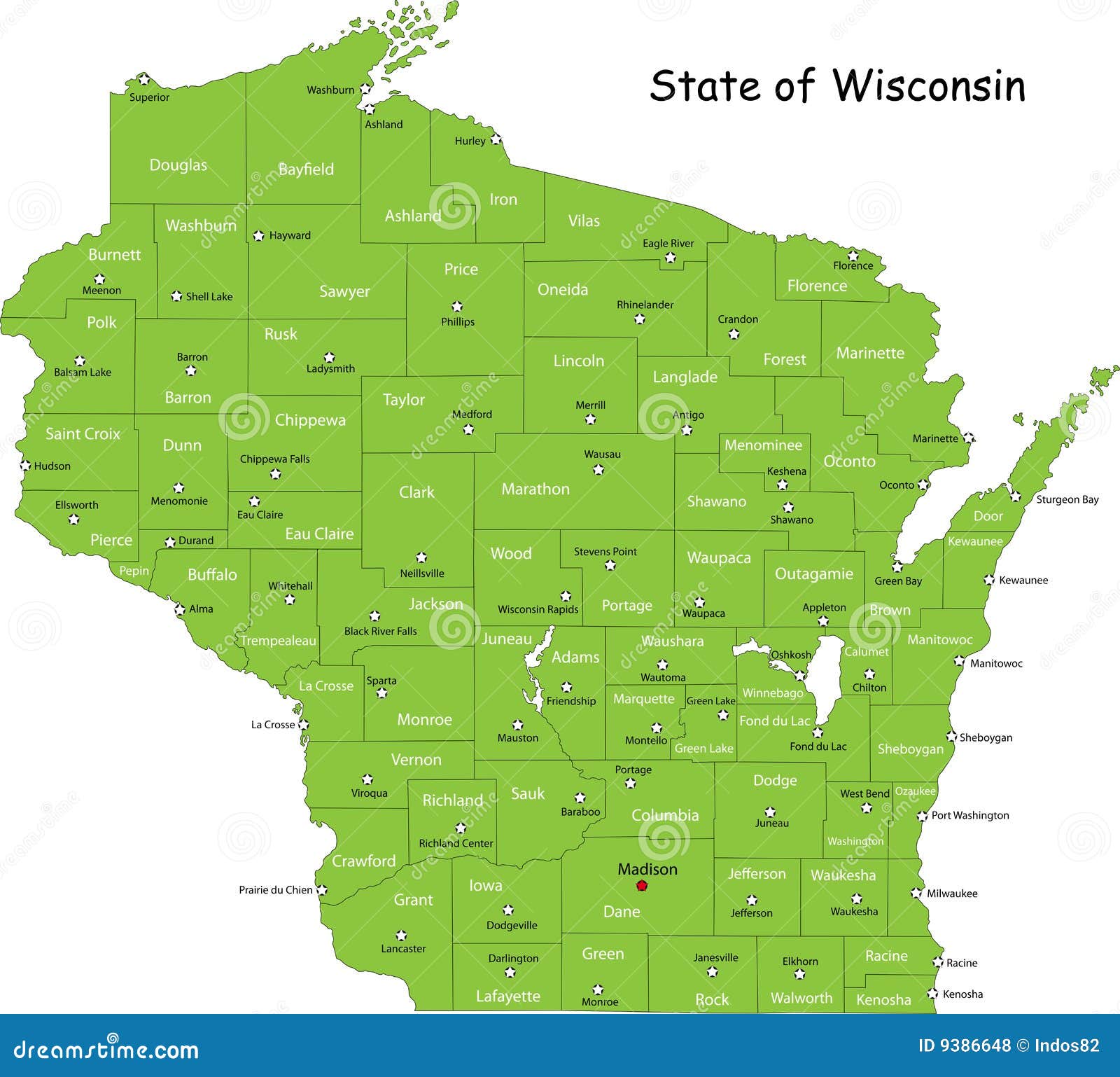 clipart map of wisconsin - photo #34