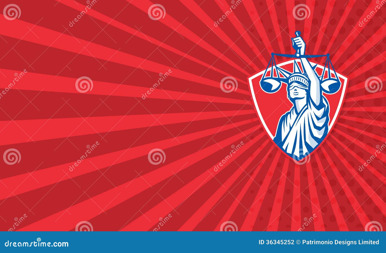 statue of liberty raising justice weighing scales retro statu of the liberty