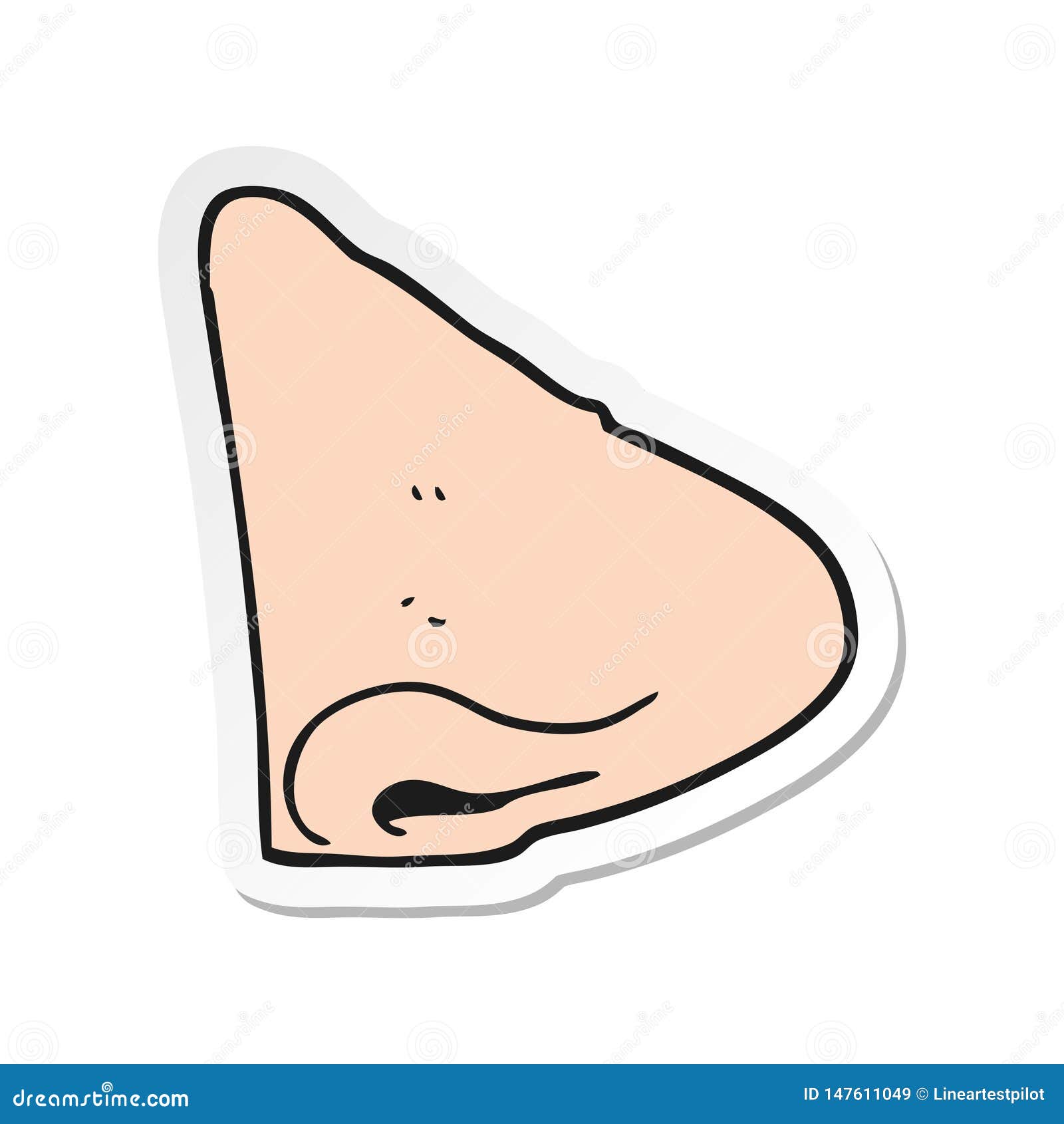Sticker Of A Cartoon Nose Stock Vector Illustration Of Drawing 147611049