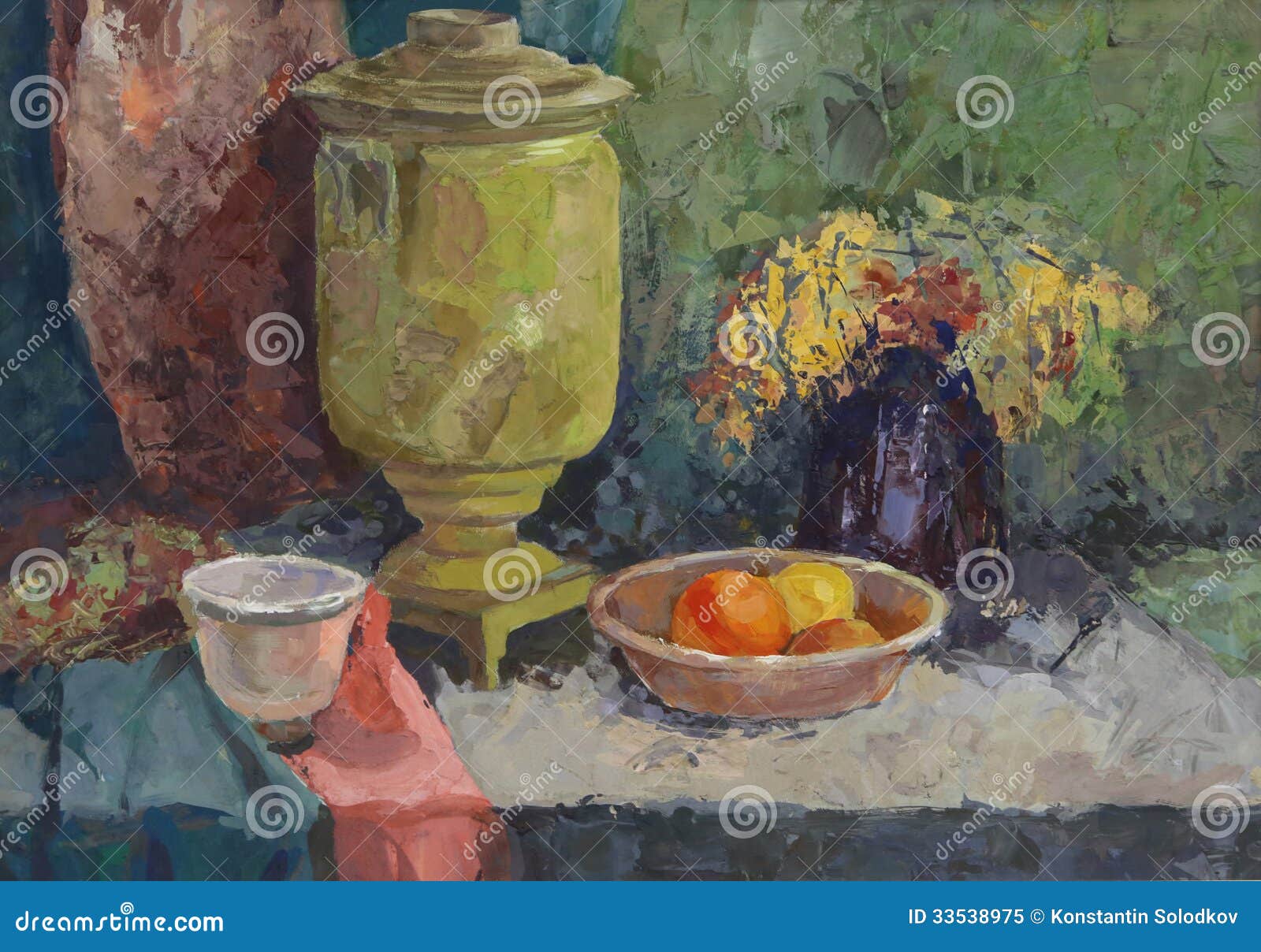 Samovar Oil Painting Samovar Oil Painting
