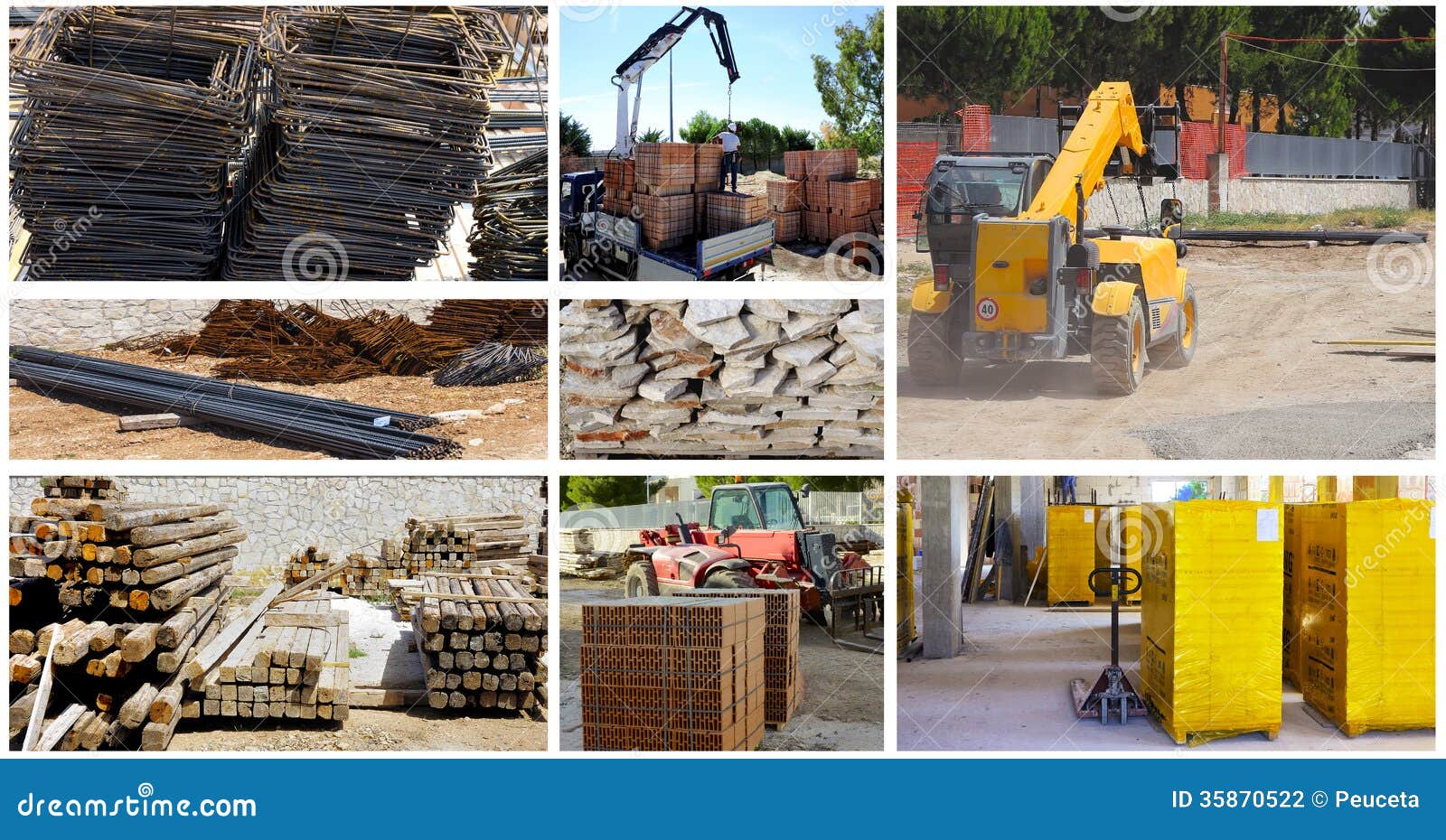 Storage Building Materials Of A Telescopic Loader Stock Photography ...