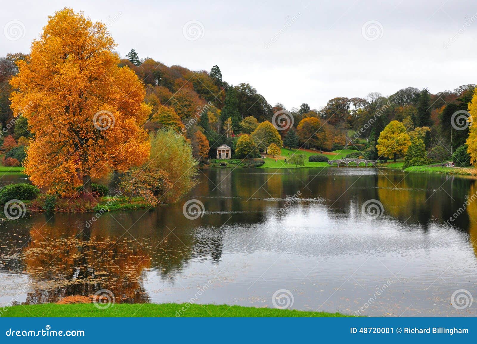 Lake and Autumn Colours - Stourhead Garden, Stourton, Wiltshire 