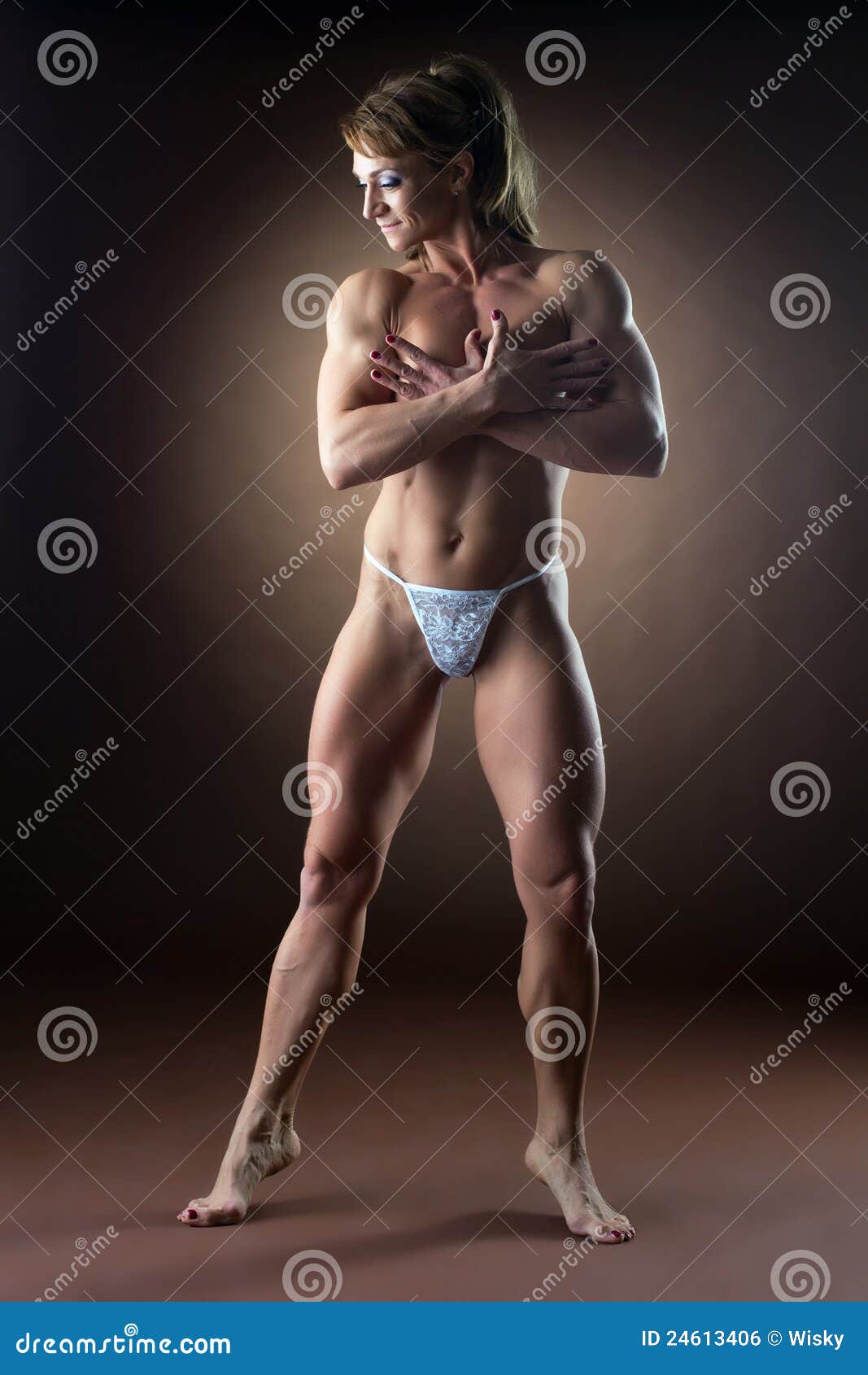 Beautiful Strong Naked Woman Image Warrior Stock Photo 