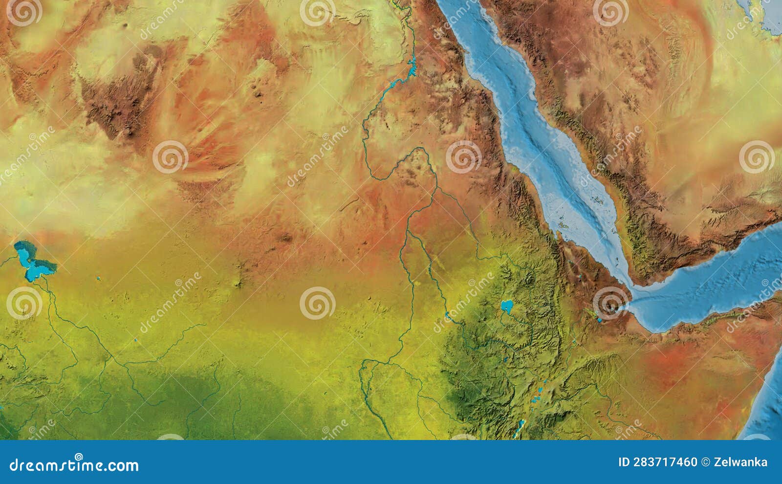 Sudan Area Topographic Map Stock Illustration Illustration Of