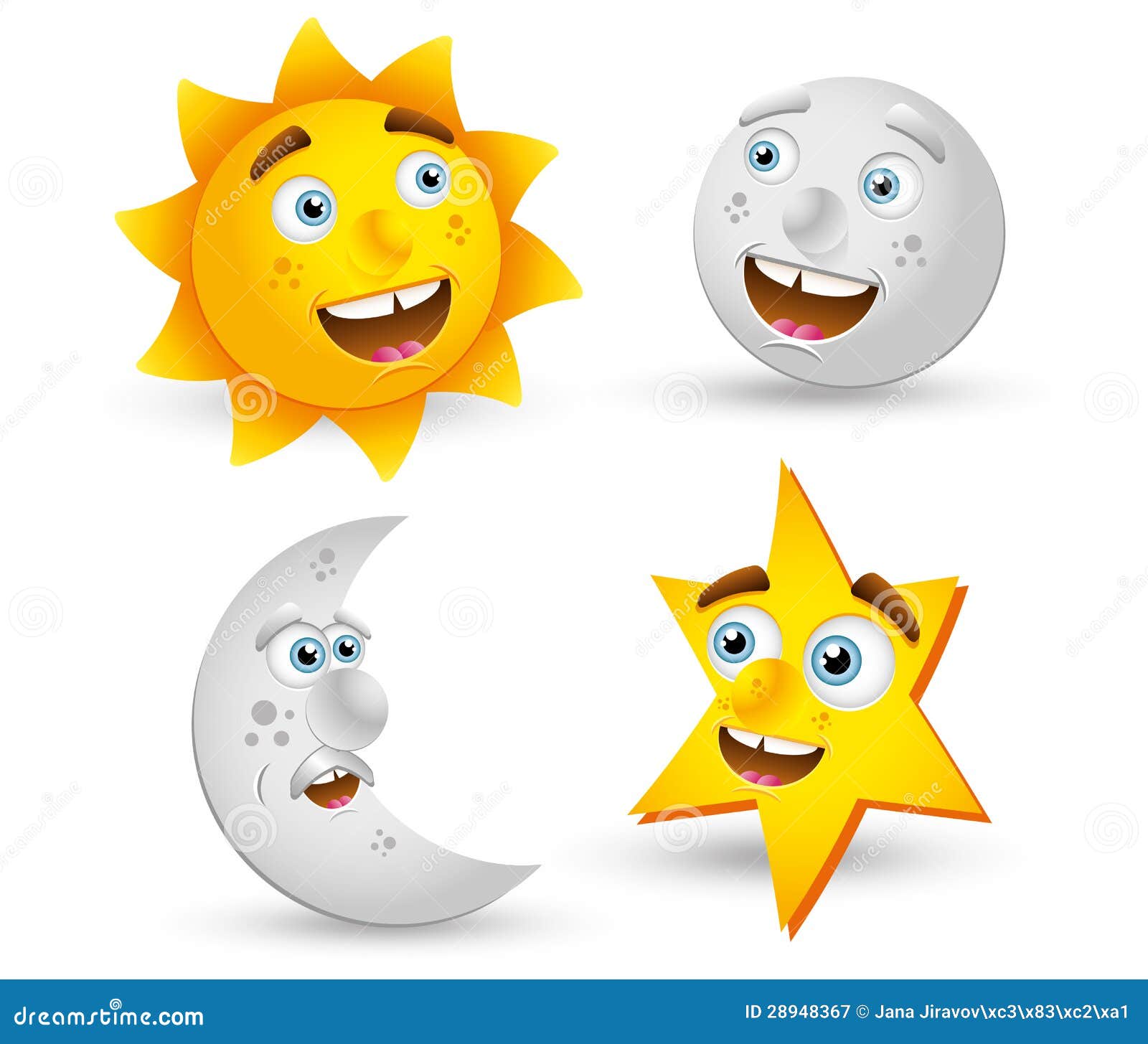 Sun Moon Star Cartoon Royalty Free Stock Photography - Image: 28948367