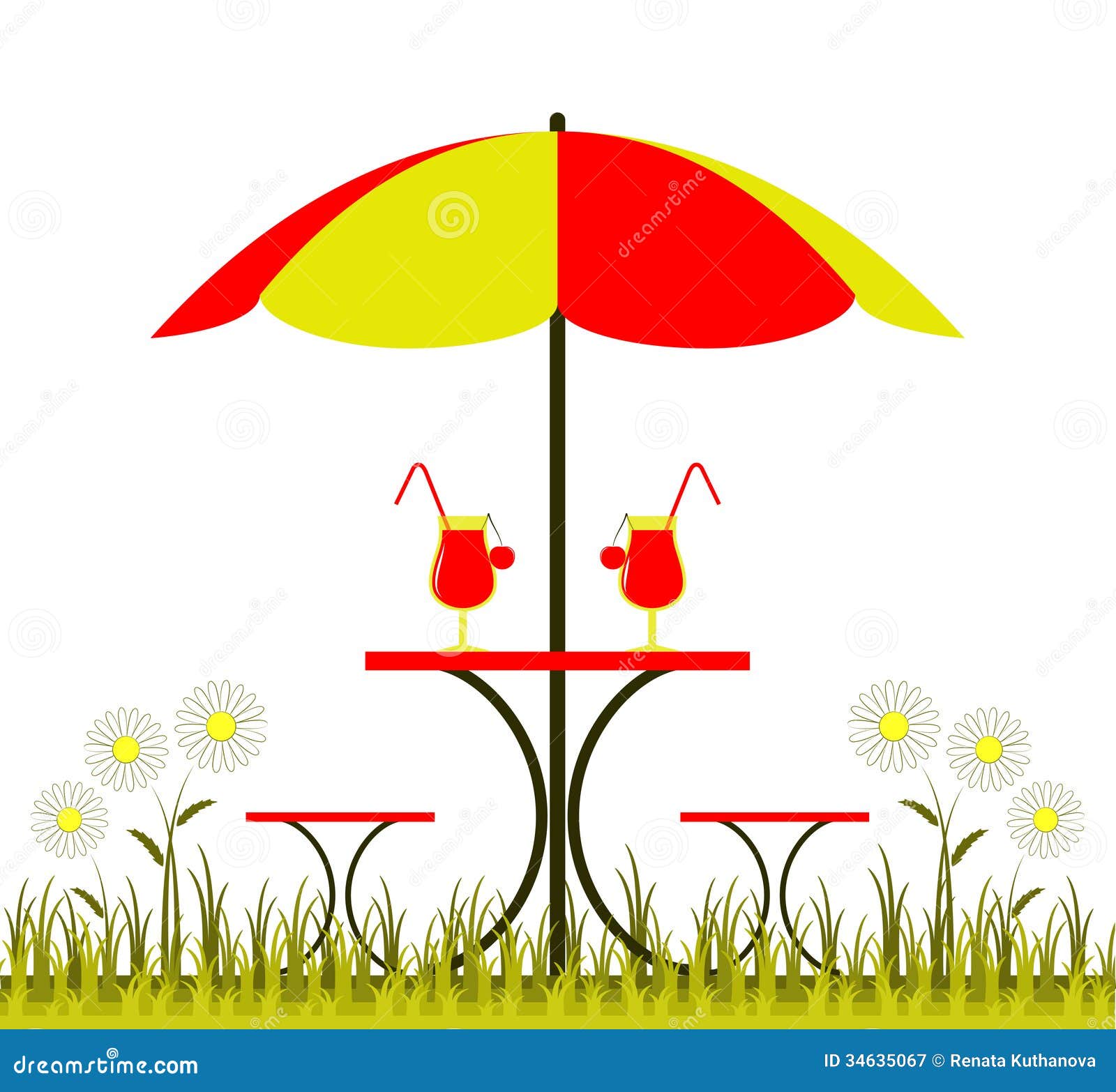 Table With Umbrella Royalty Free Stock Photography - Image: 34635067