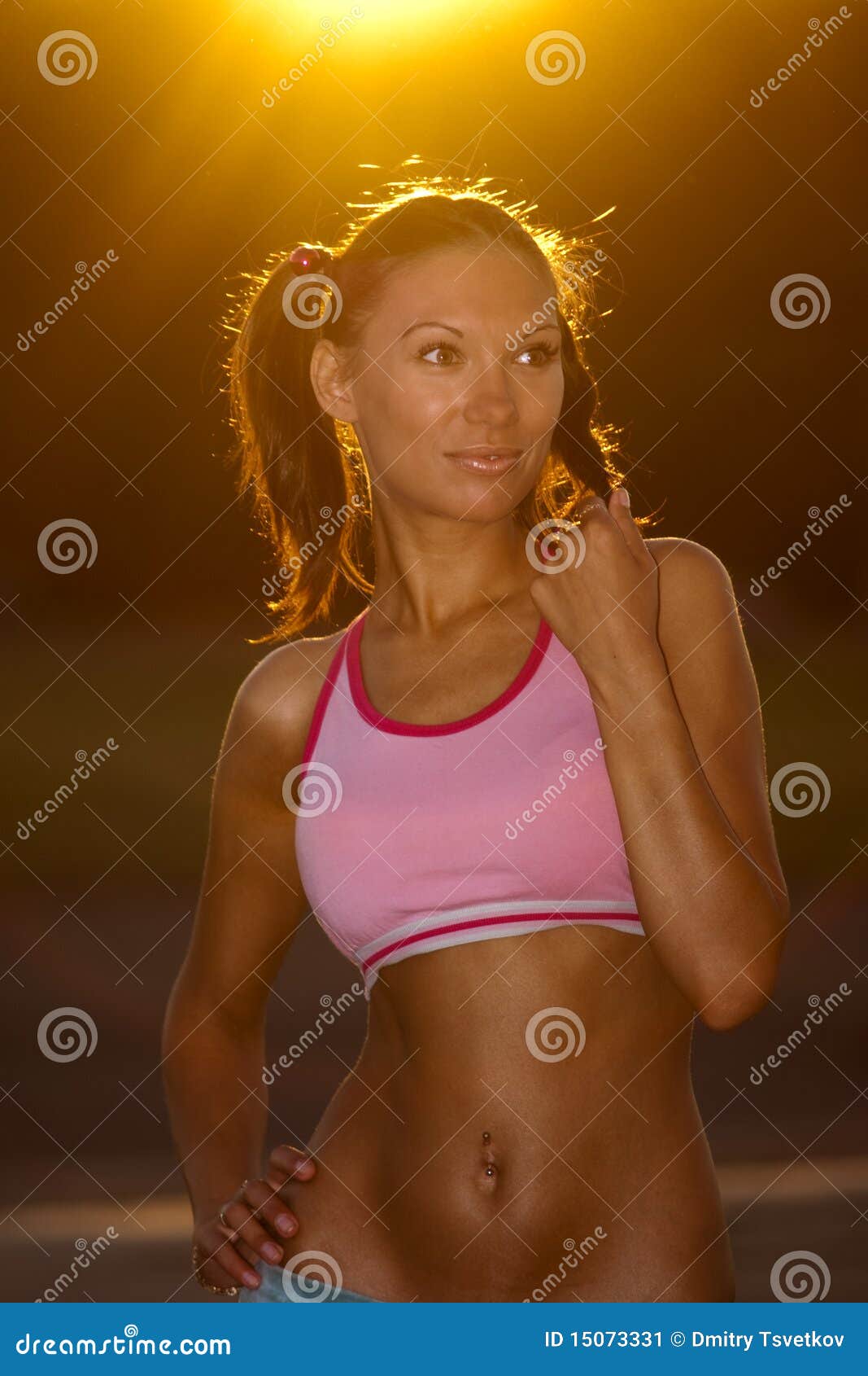 Tanned Fitness Girl Stock Image Image