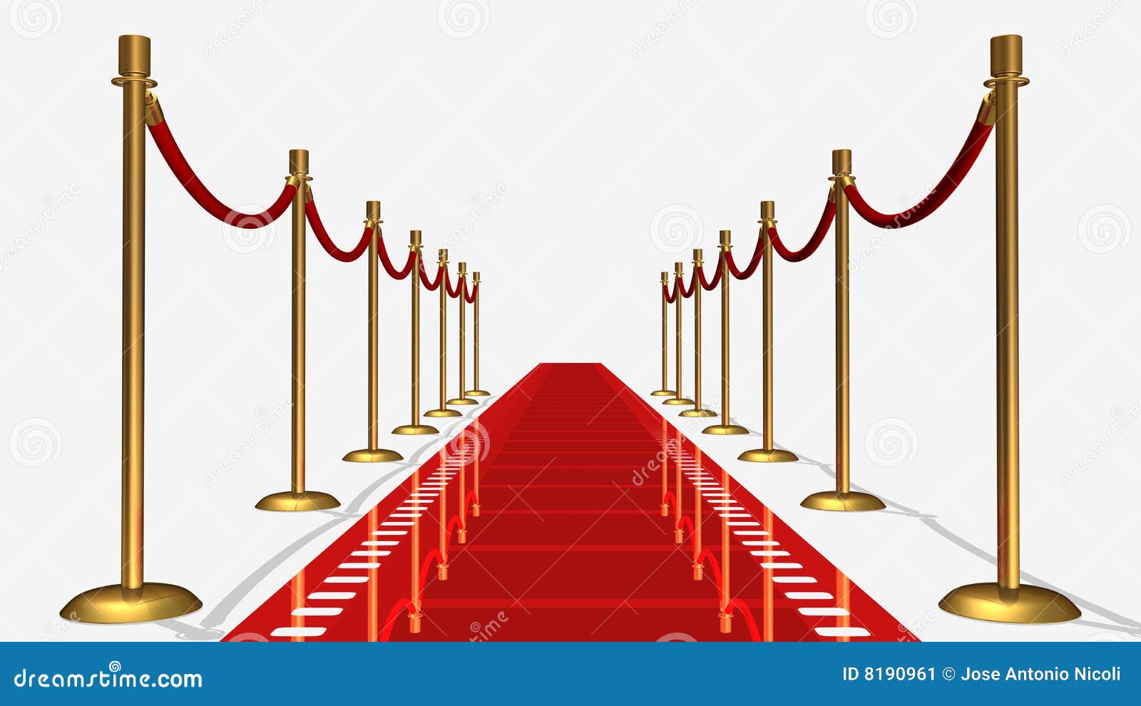 3D a rendu le tapis rouge de film d'isolement Ã  l'arriÃ¨re-plan blanc ...