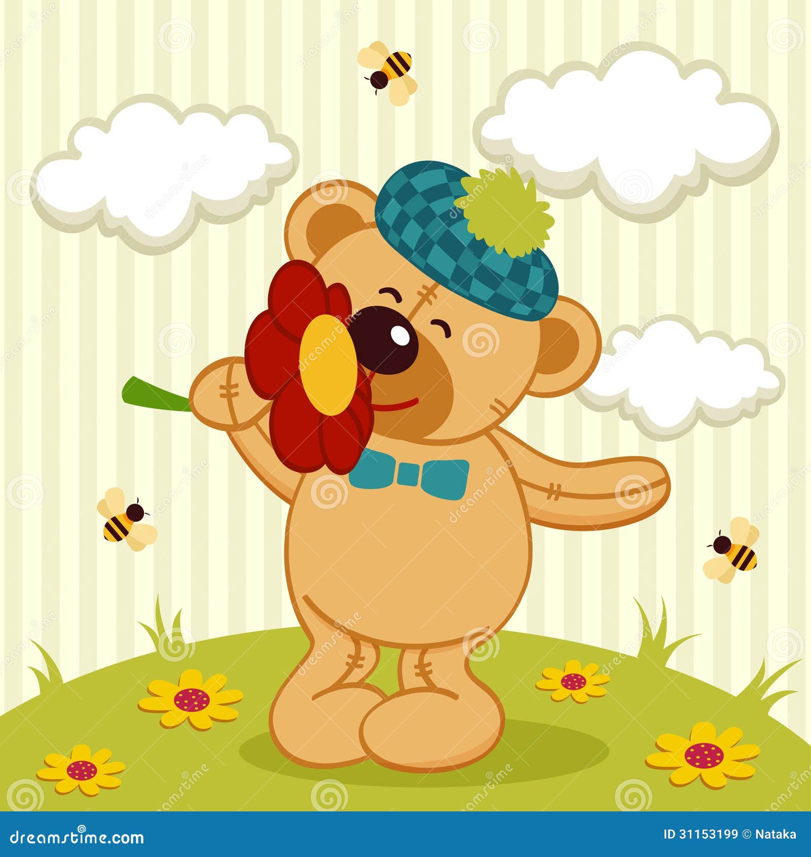 teddy bear with flowers clipart - photo #8