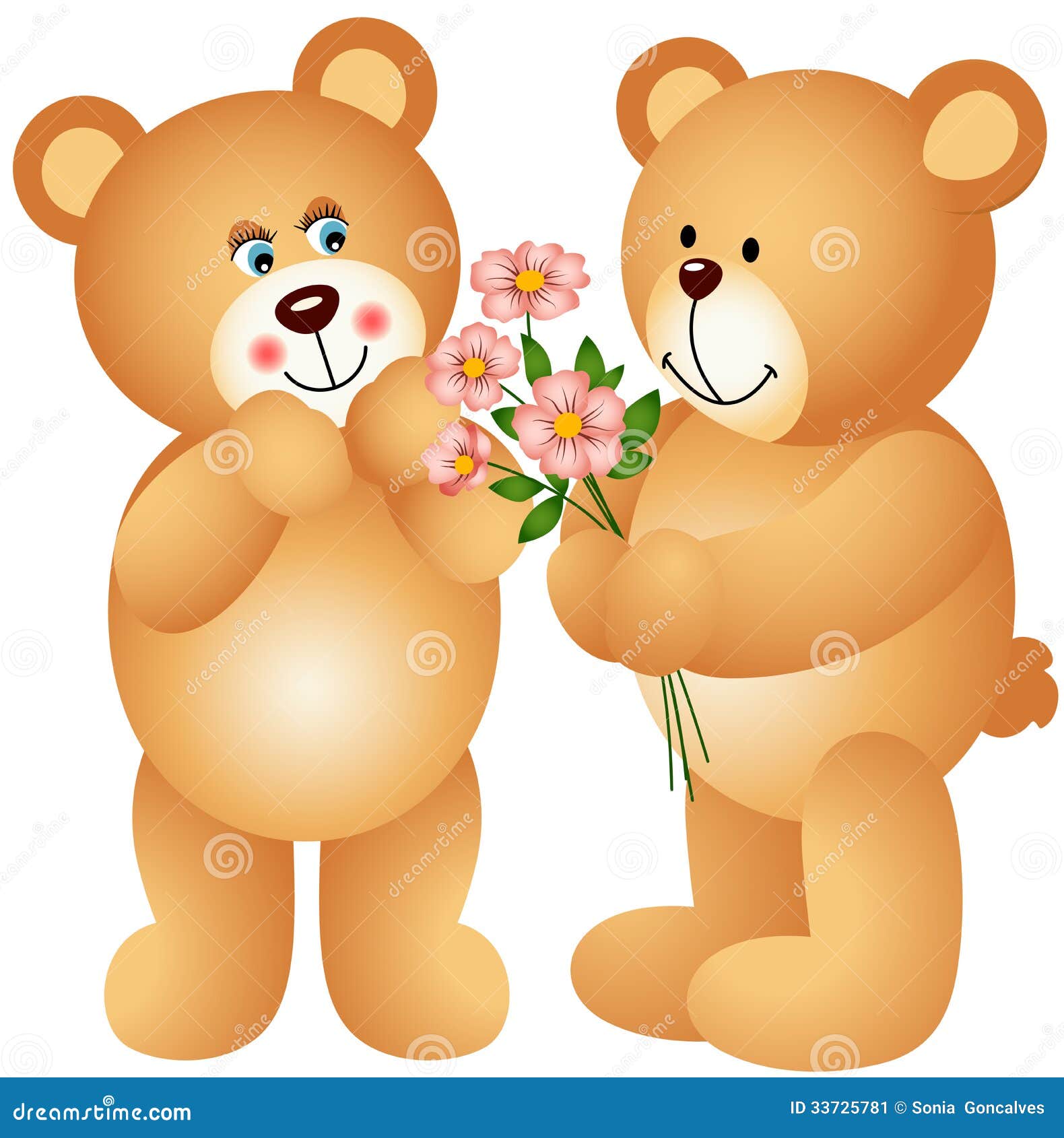 teddy bear with flowers clipart - photo #14