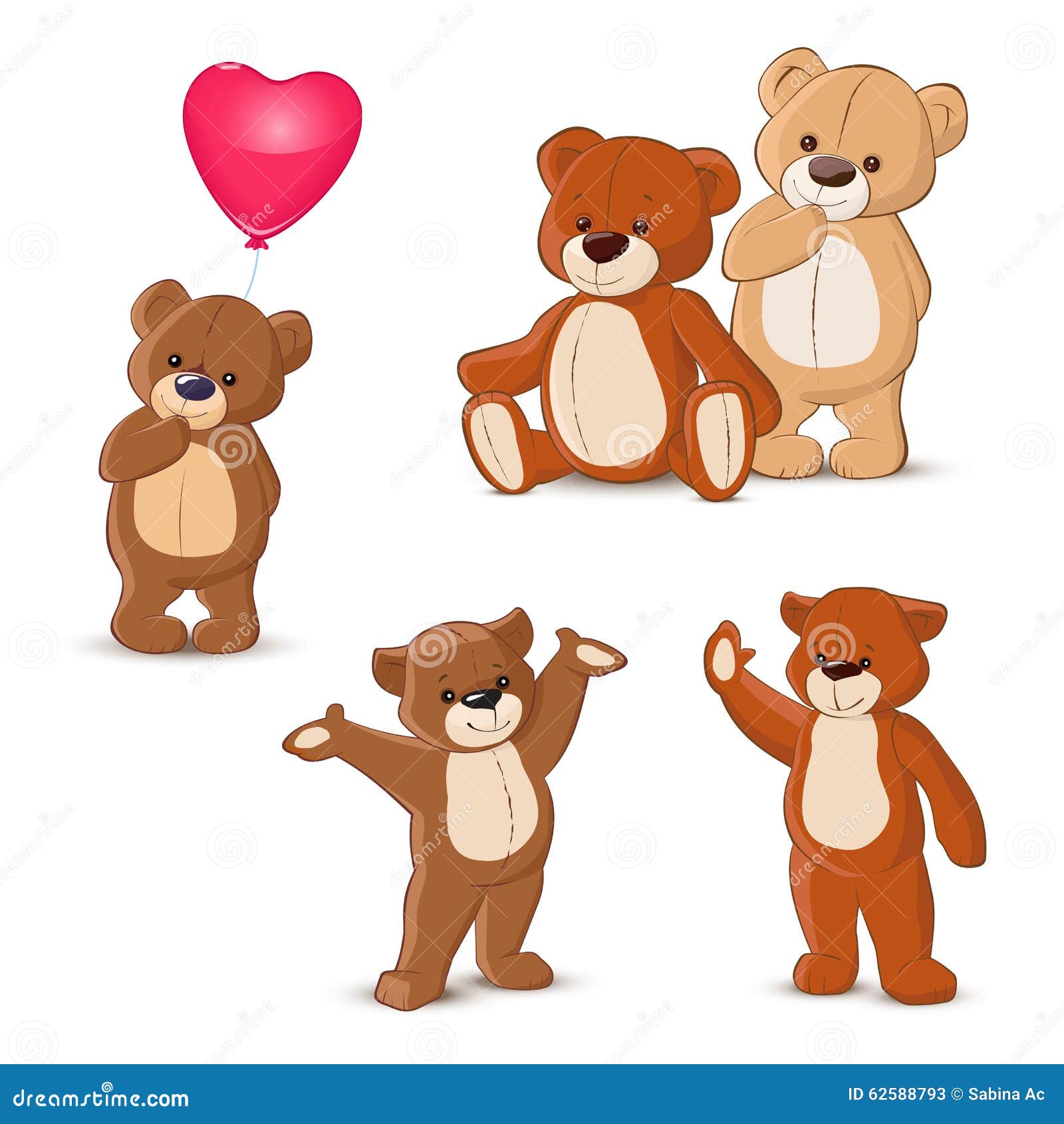Teddy Bears Set Stock Photo - Image: 62588793