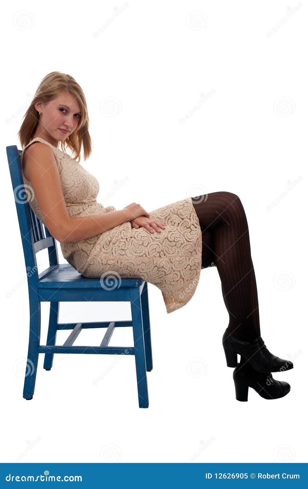 on sitting Teen chair girl