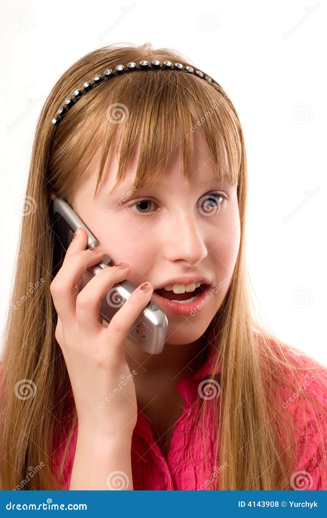Teenager girl talking by mobile phone isolated on - teenager-girl-talking-mobile-phone-isolated-4143908