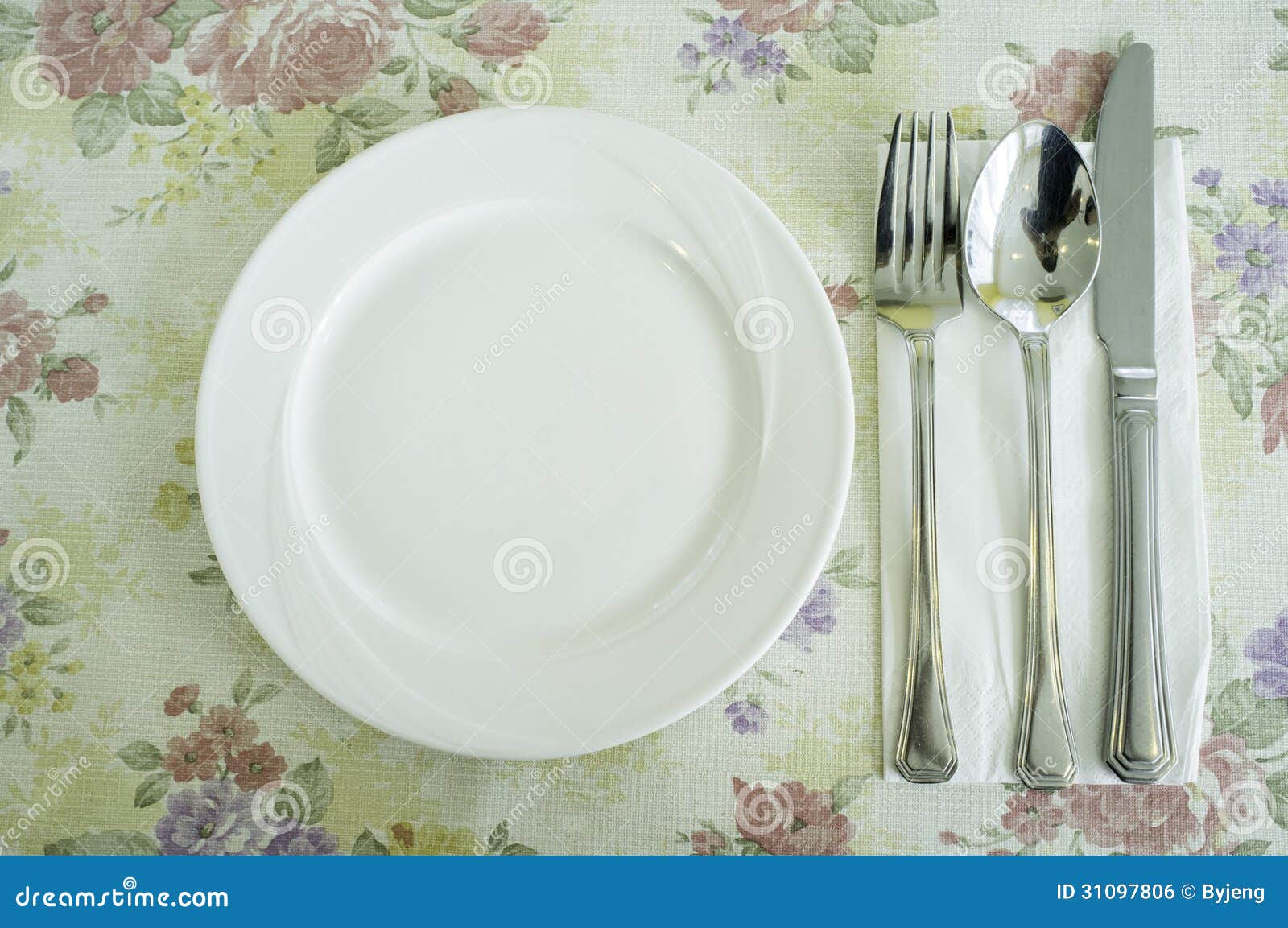 Teller, Löffel, Messer Und Gabel Lizenzfreies Stockbild Bild 31097806