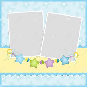Template For Baby s Photo Album Stock Photo Image 14107440