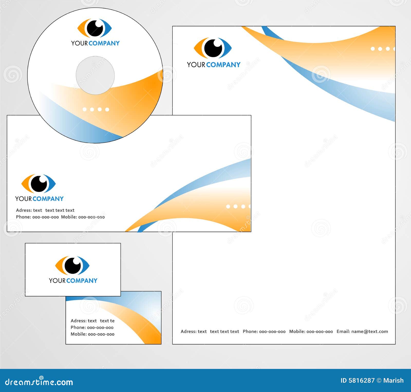 Template design of logo, letterhead, banner, header, CD and business ...