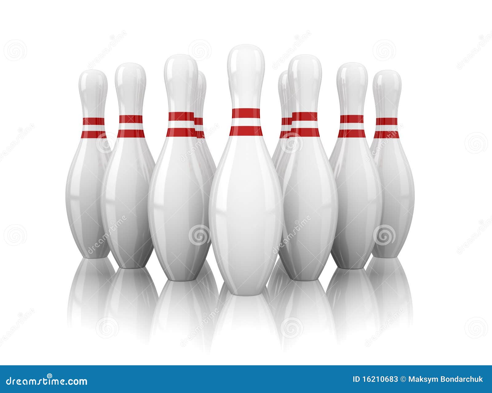 White Ten Bowling Pins Ten Bowling Pins Isolated On White Stock Photos Image