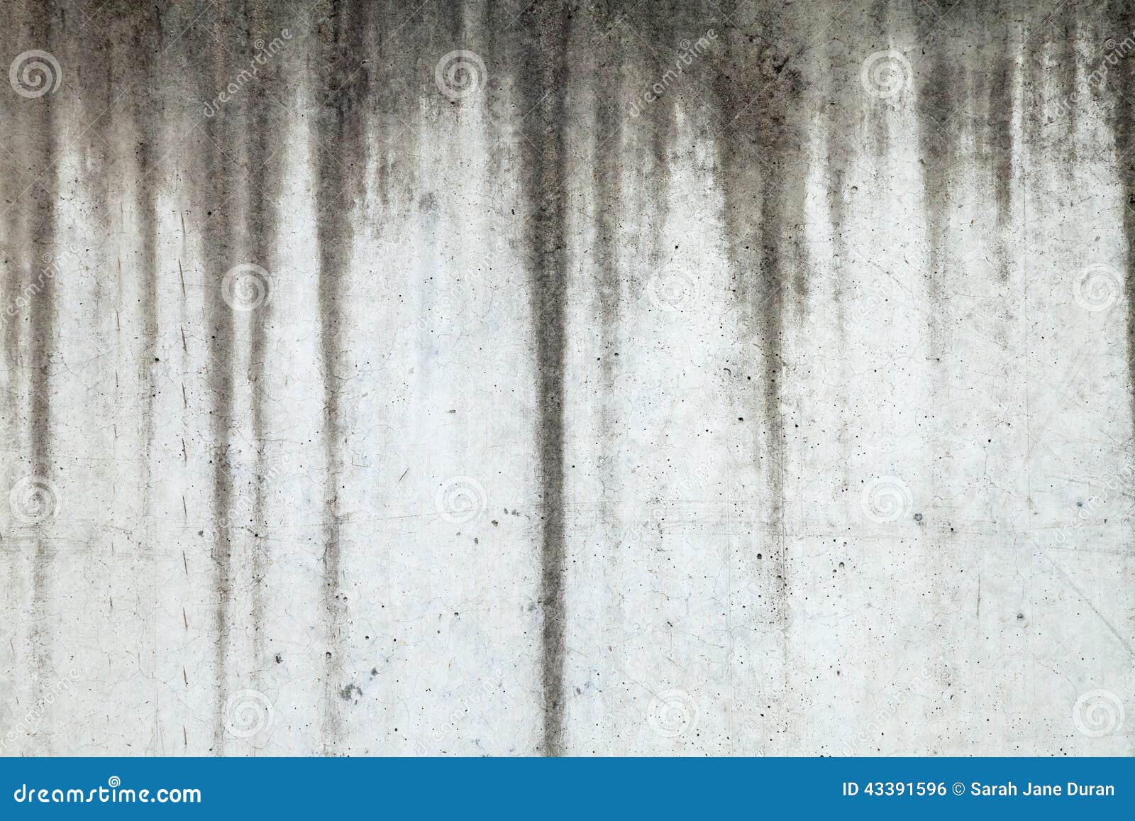 Texture Of Concrete Wall With Water Marks Running Down Stock Photo