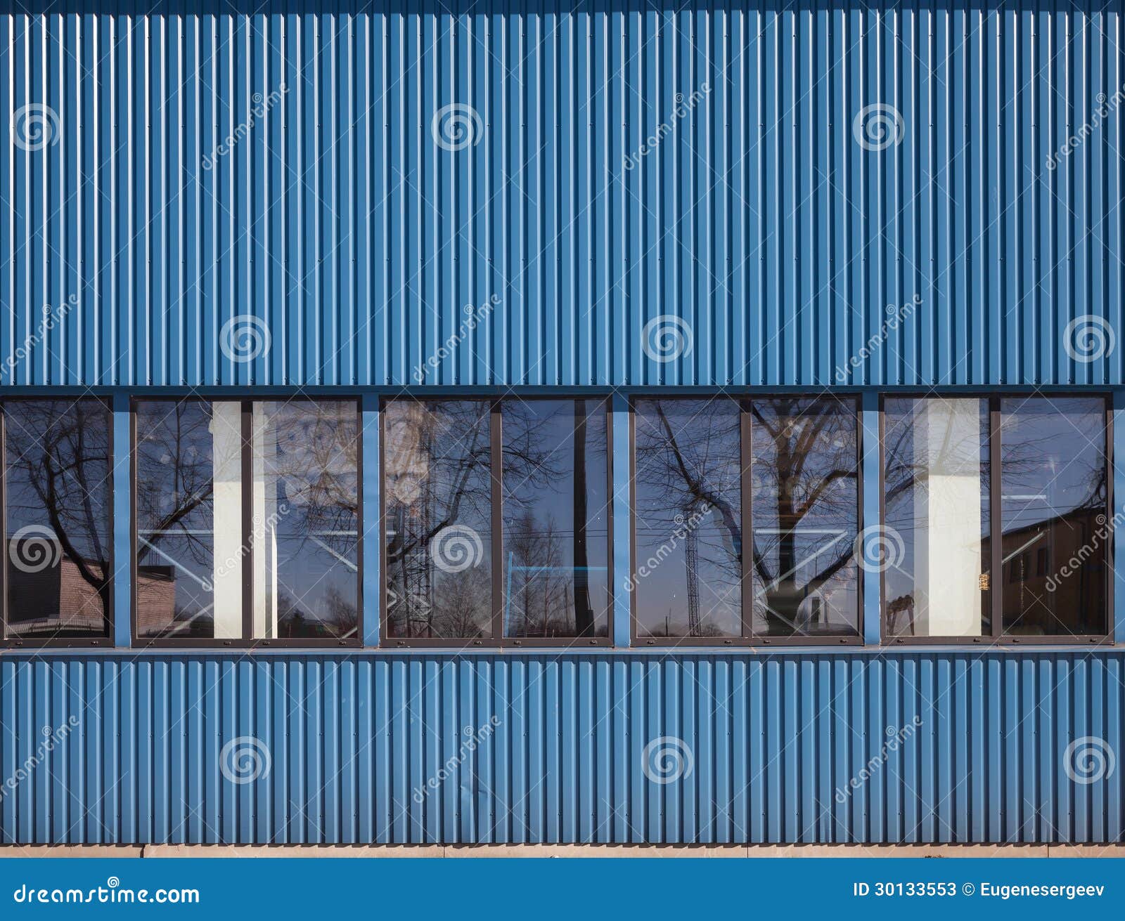 texture-industrial-storage-building-windows-metal-ridged-blue-wall ...
