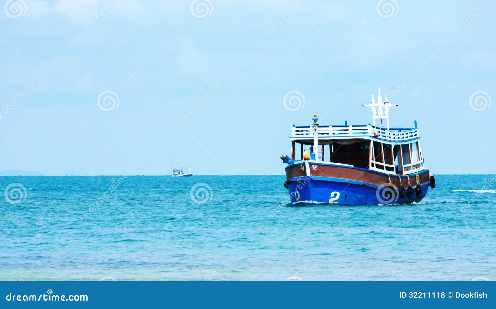 Thai fishing in blue sea