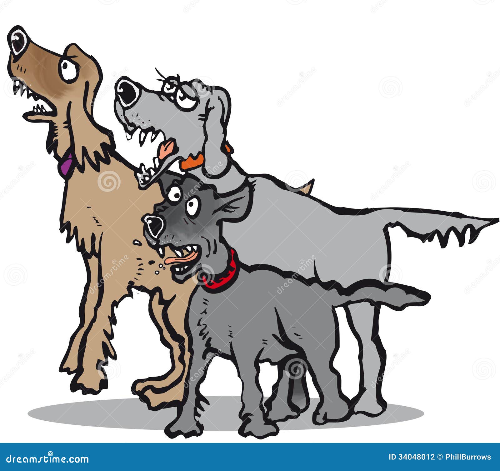 Three Dogs Barking Stock Photography - Image: 34048012