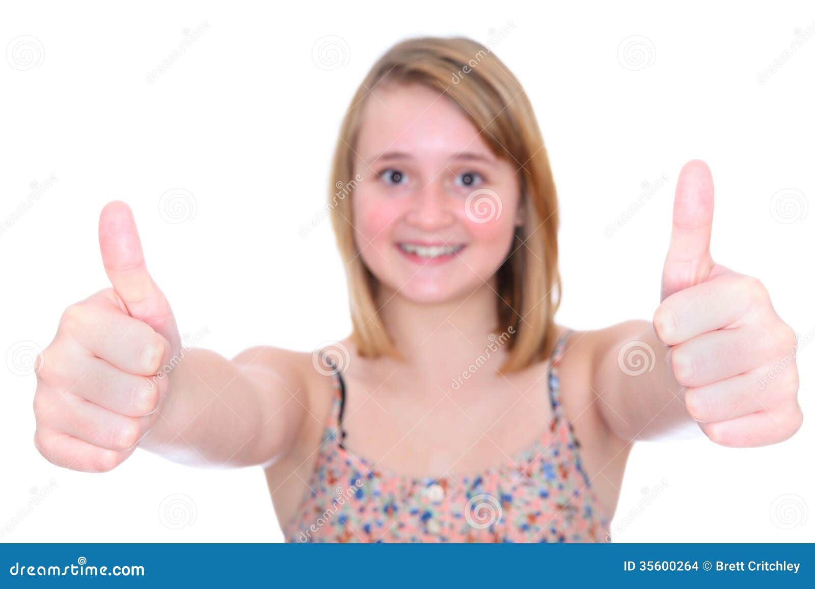 Thumbs Up Teen Girl Stock Images Image 35600264