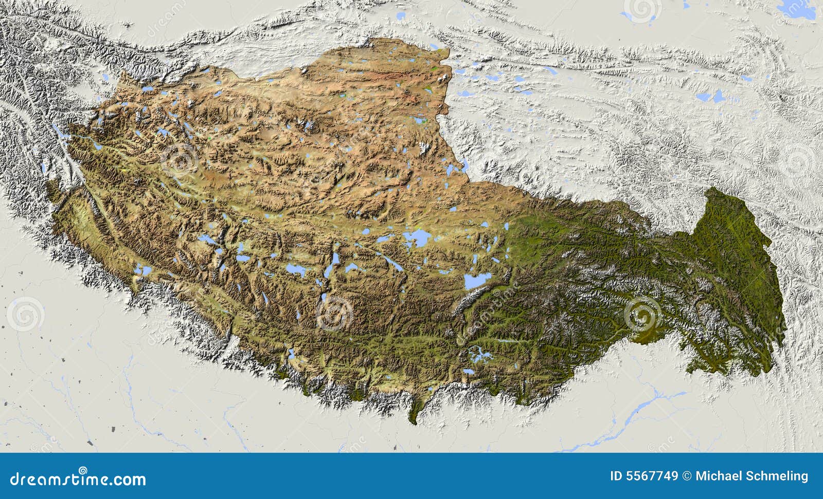 3d Elevation Map Of Usa ... Tibet And Surrounding Area Map on topographic elevation map united states ...