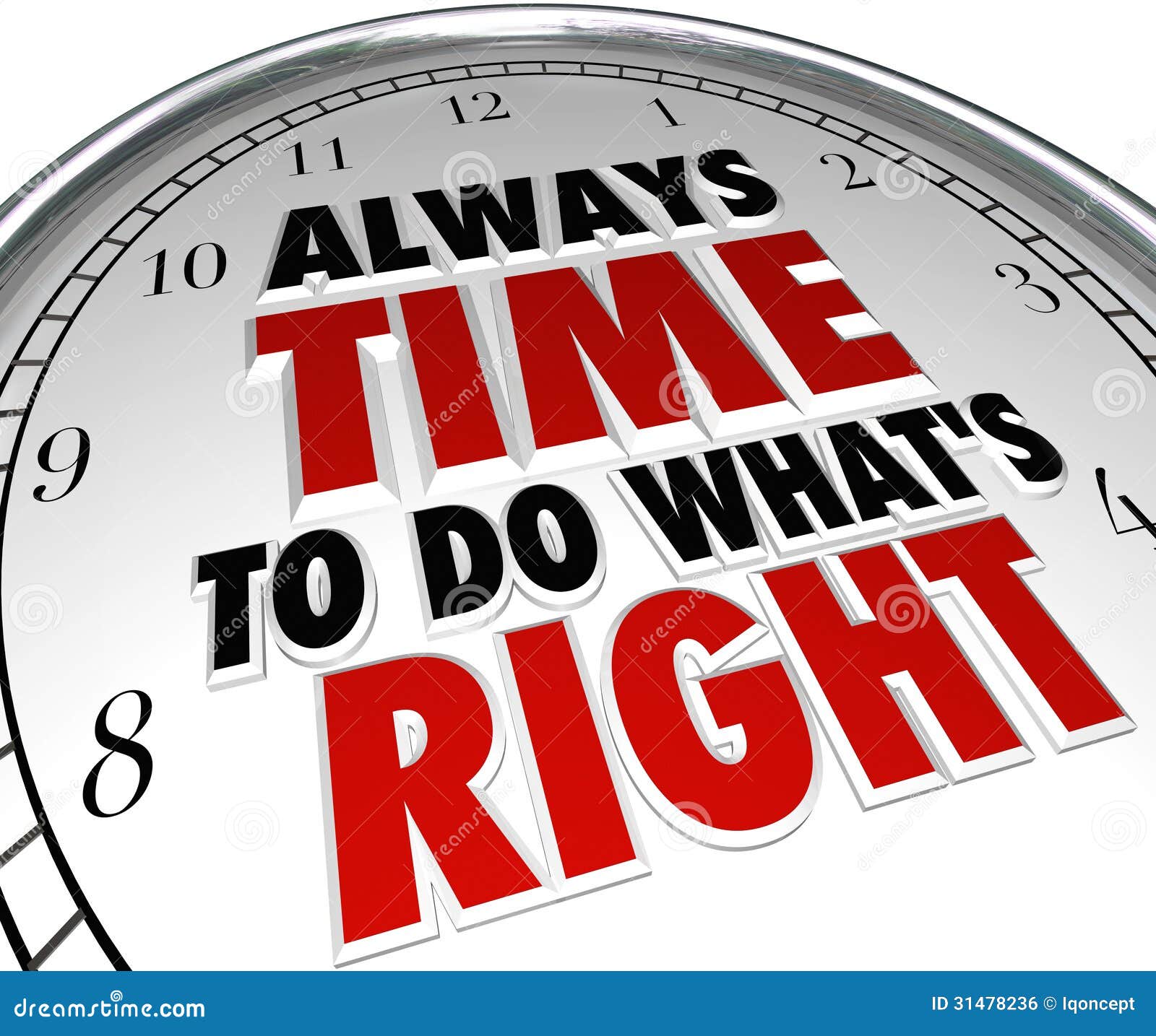 Always Time To Do What39;s Right Saying Clock Quote Royalty Free Stock 