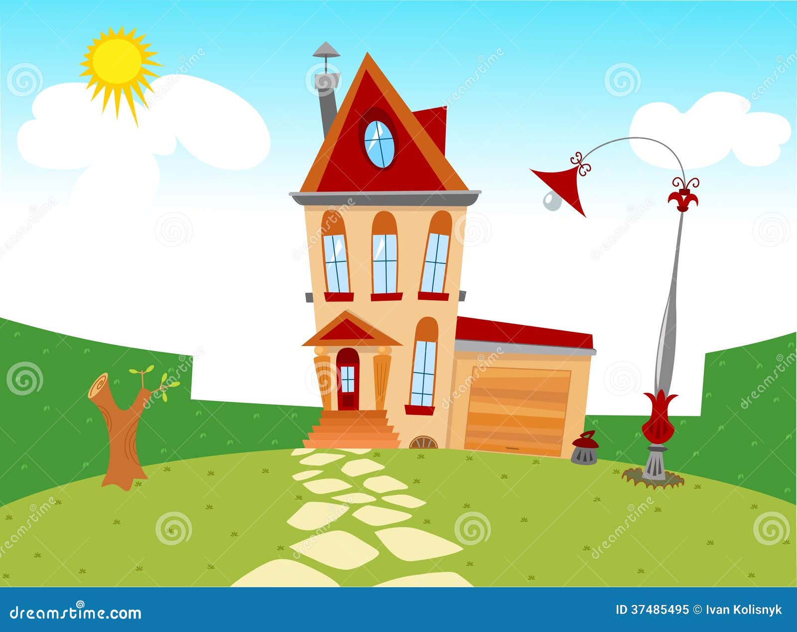 Tiny Cartoon House Royalty Free Stock Photo - Image: 37485495