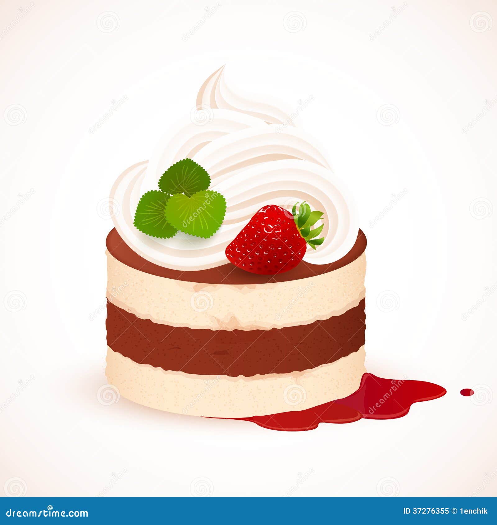 and cream tiramisu Tiramisu cake illustration. vector  with strawberry, vector