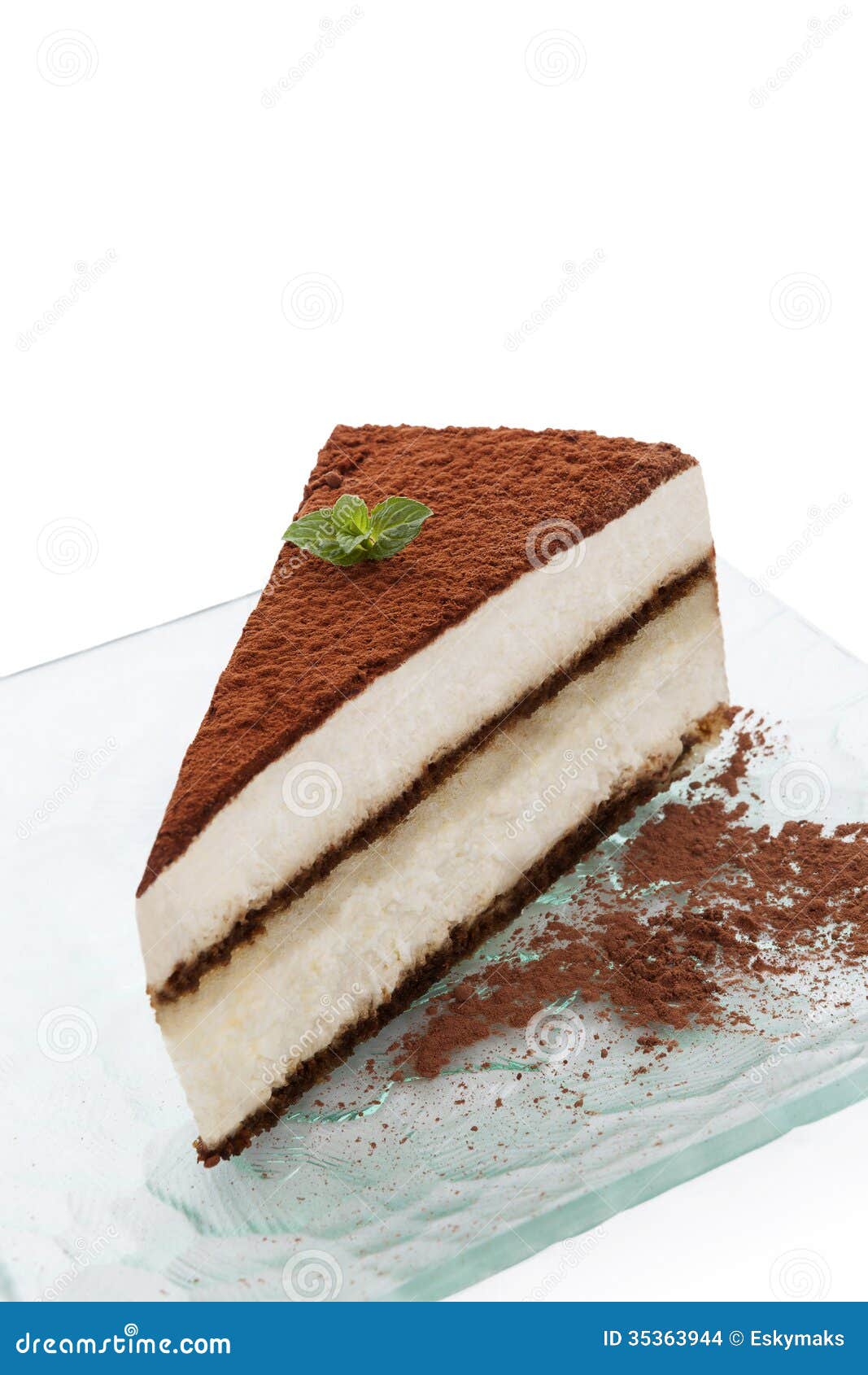 cake white  on Delicious Italian in tiramisu tiramisu plate background.  glass cake on  glass